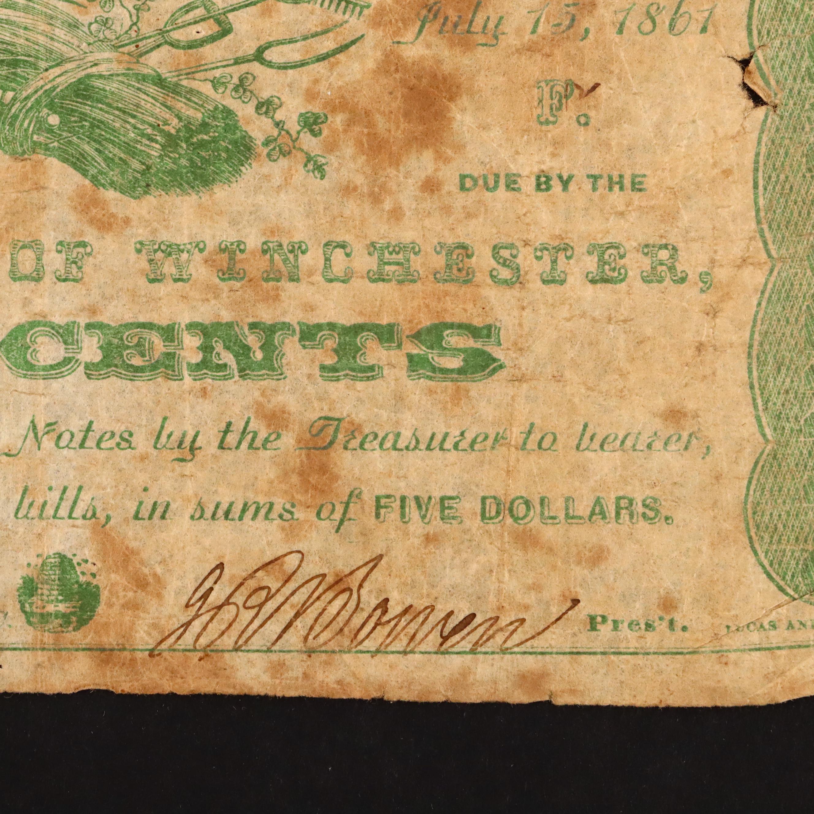 Seven Different Circa 1860 Obsolete Currency Notes