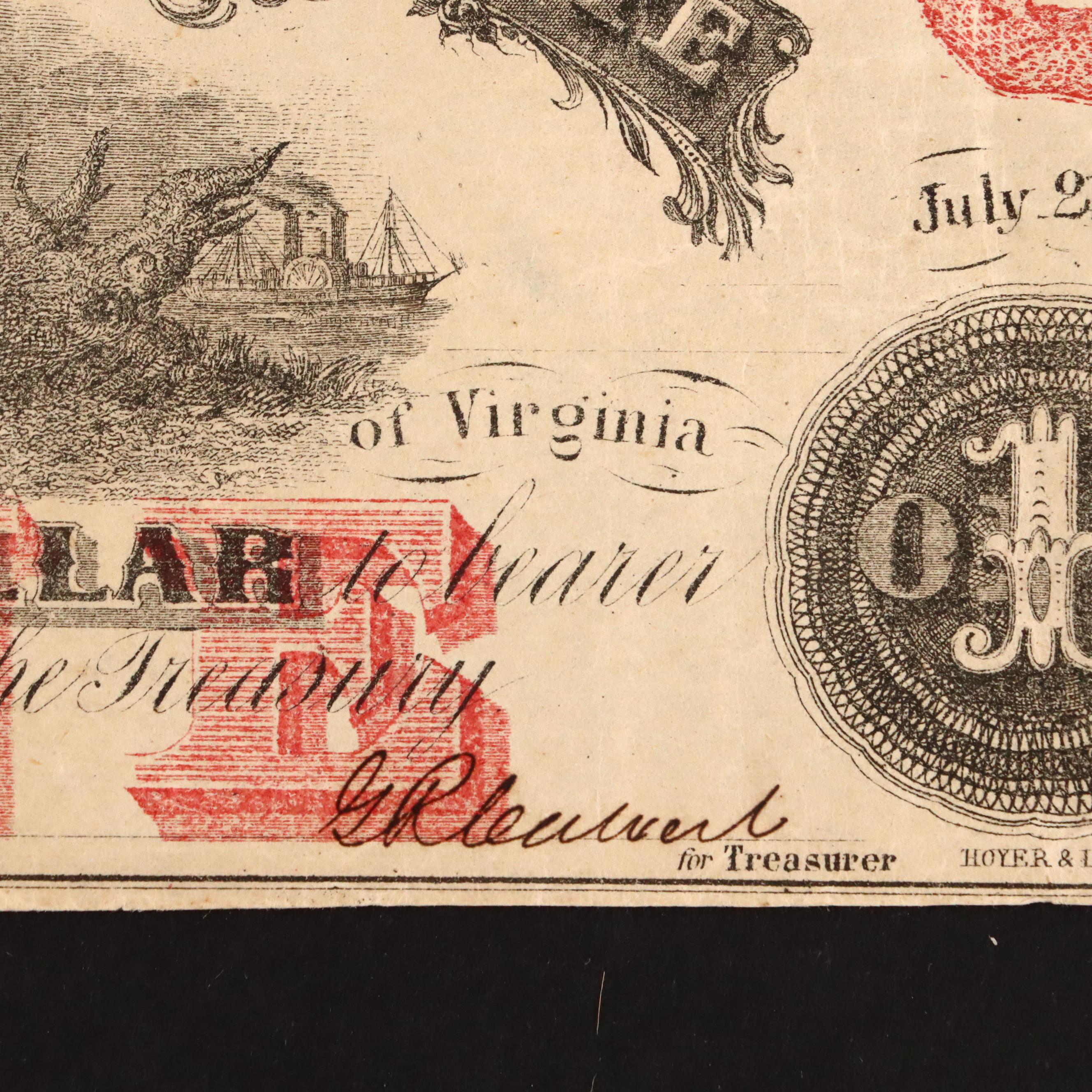 Seven Different Circa 1860 Obsolete Currency Notes