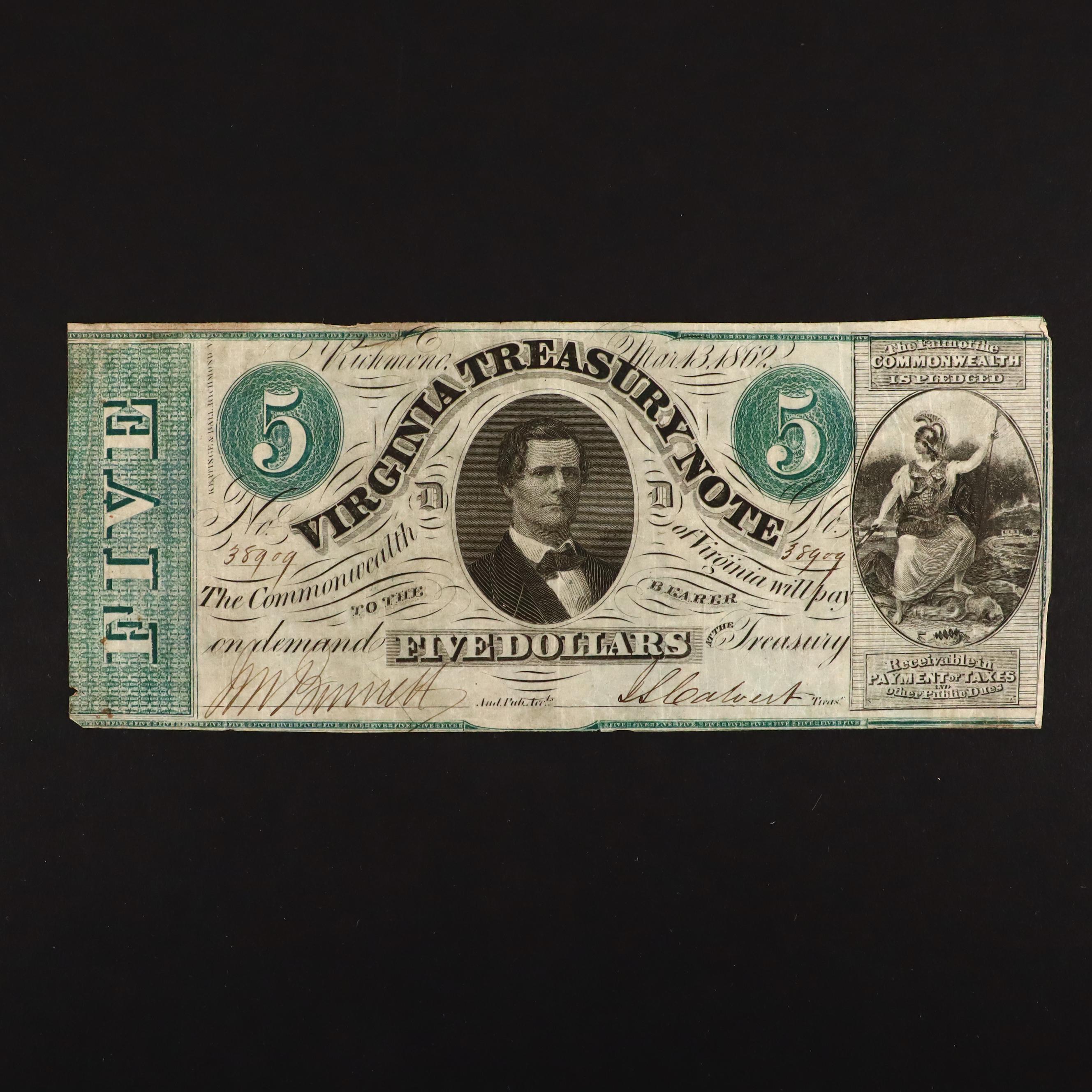 Seven Different Circa 1860 Obsolete Currency Notes