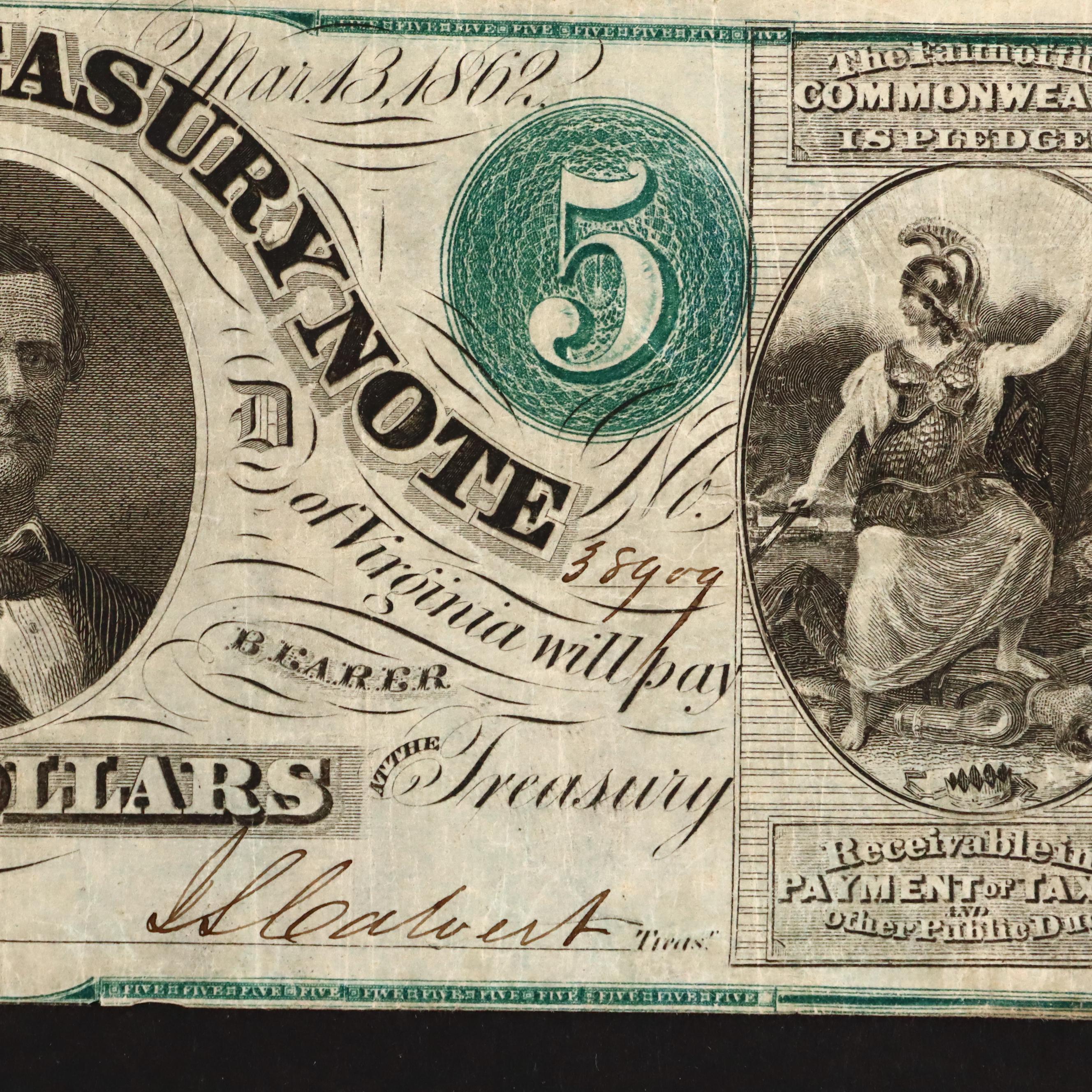 Seven Different Circa 1860 Obsolete Currency Notes