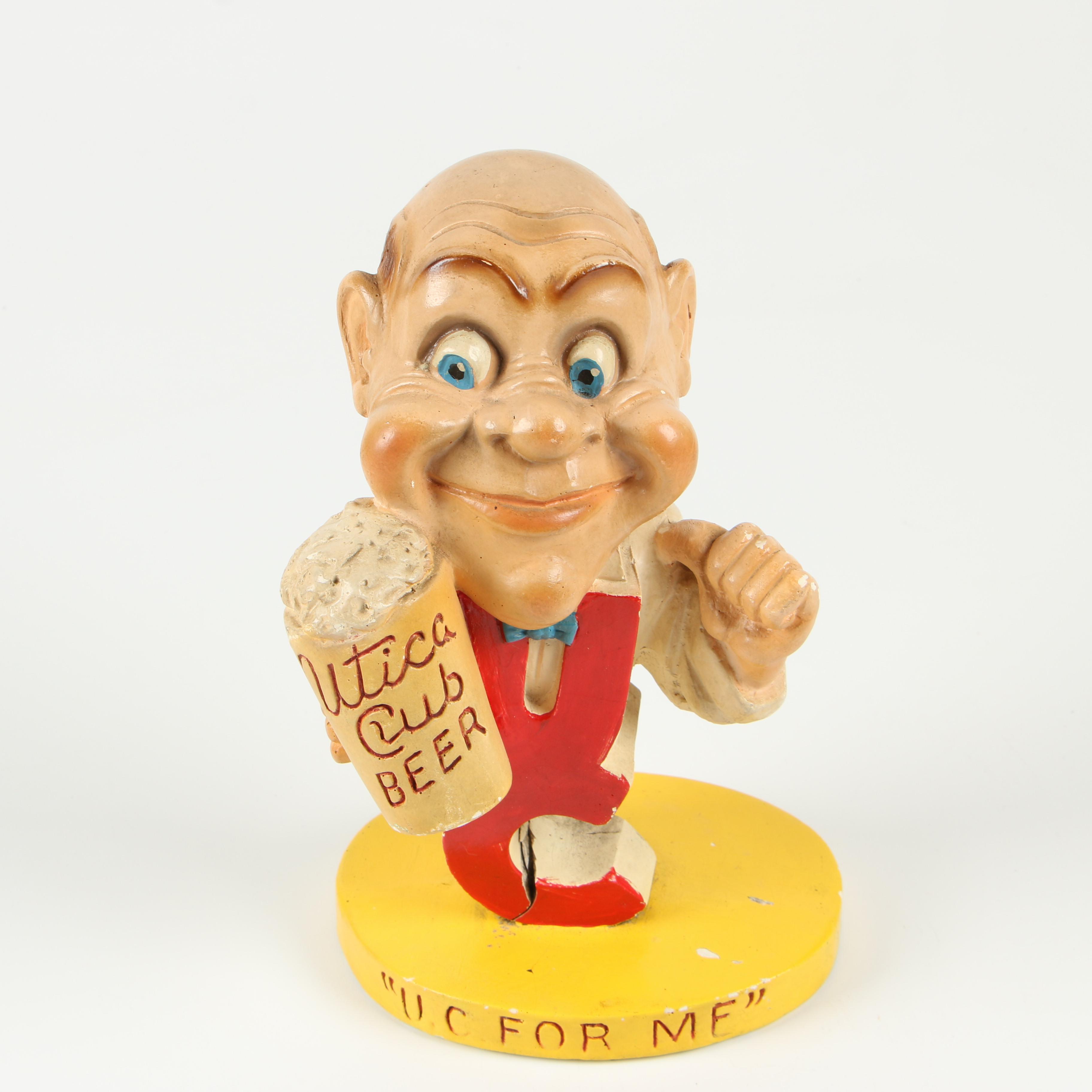 Utica Club "Uncle Charlie" Cast Plaster Figurine "U. C. For Me", Early 20th C.