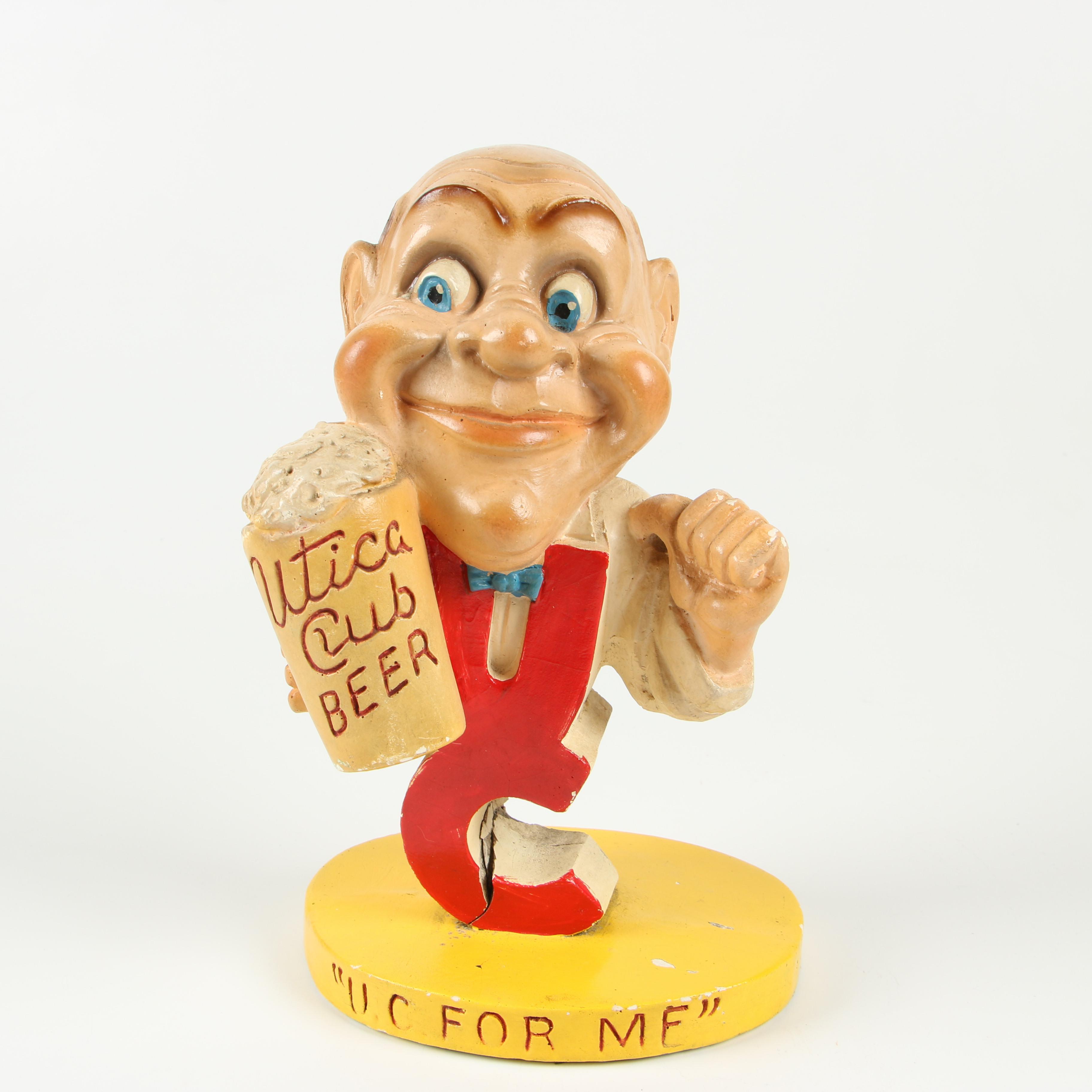 Utica Club "Uncle Charlie" Cast Plaster Figurine "U. C. For Me", Early 20th C.