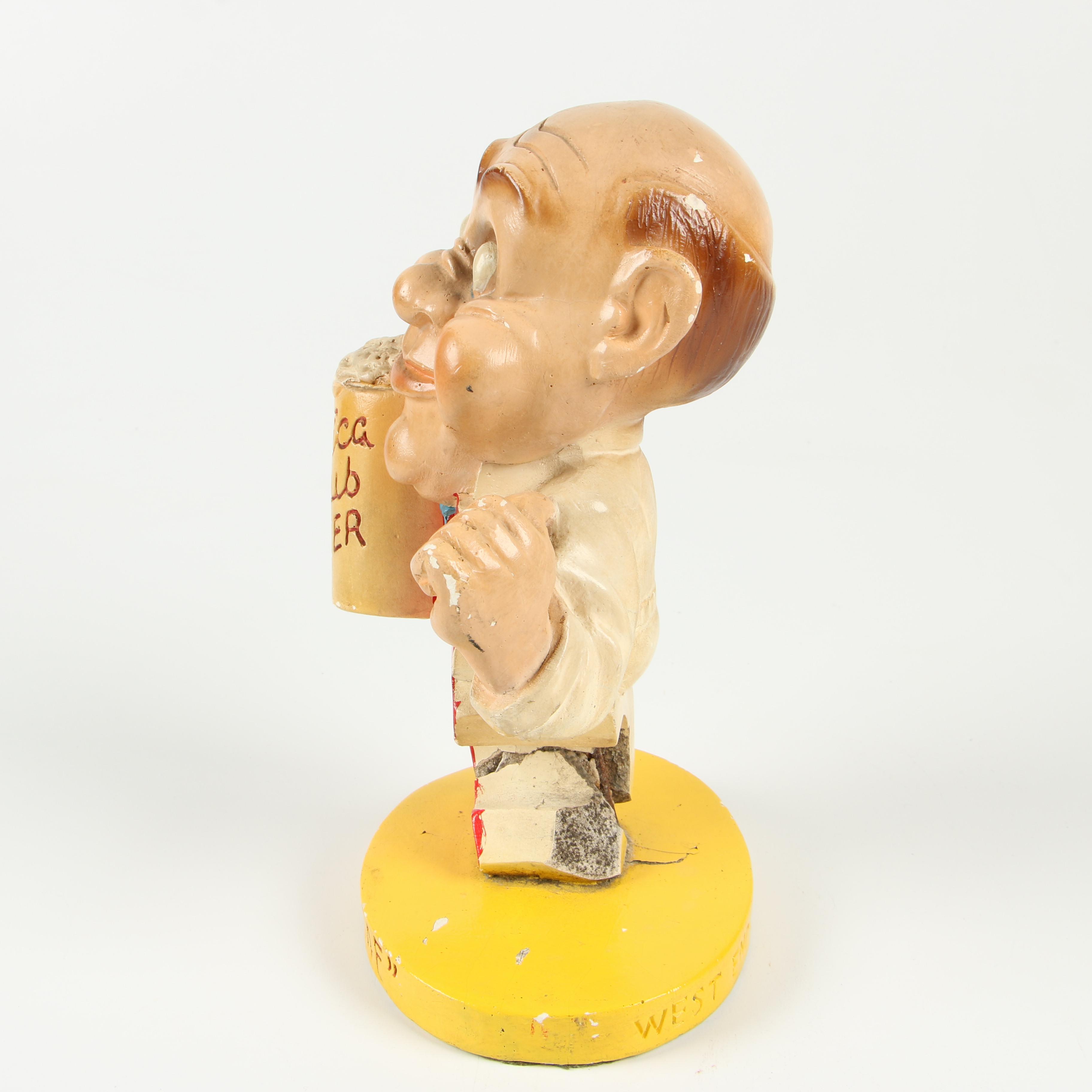Utica Club "Uncle Charlie" Cast Plaster Figurine "U. C. For Me", Early 20th C.