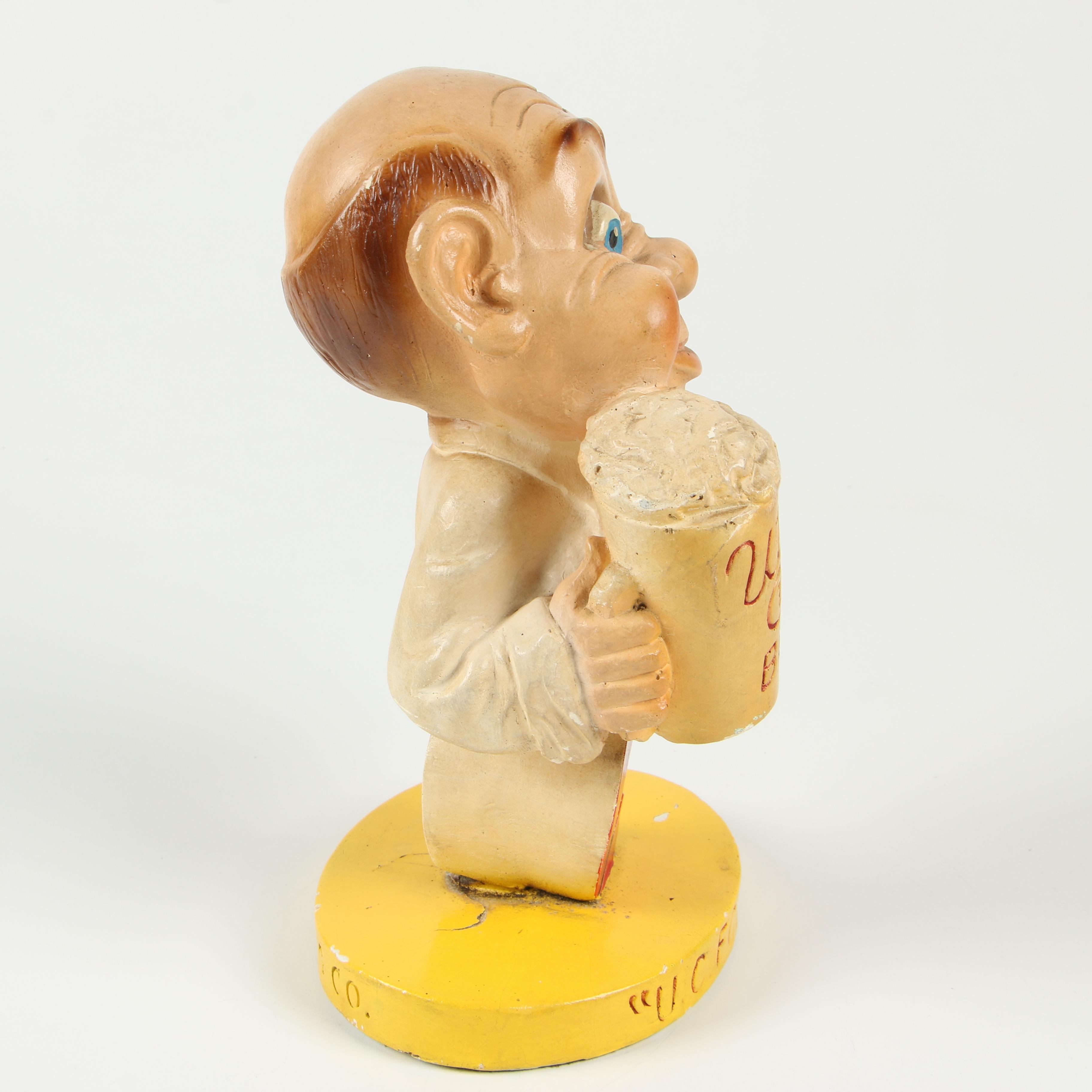 Utica Club "Uncle Charlie" Cast Plaster Figurine "U. C. For Me", Early 20th C.