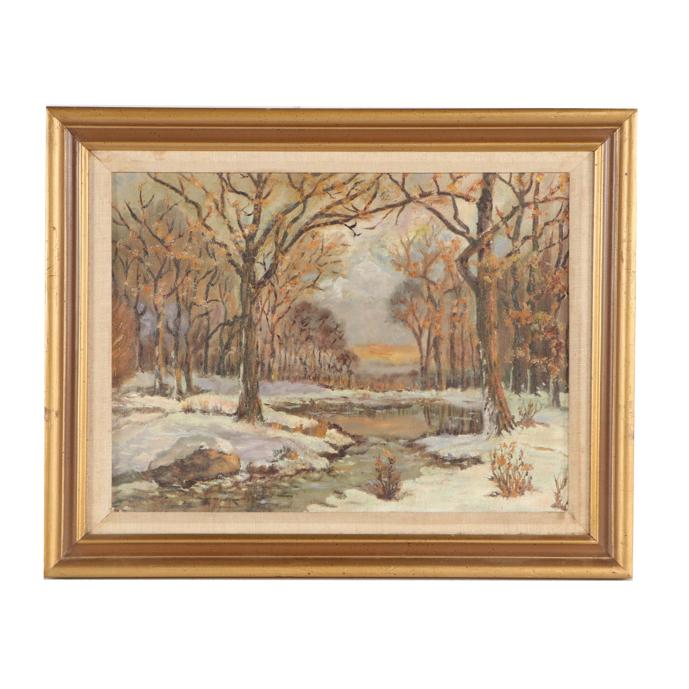 Winter Landscape Oil Painting