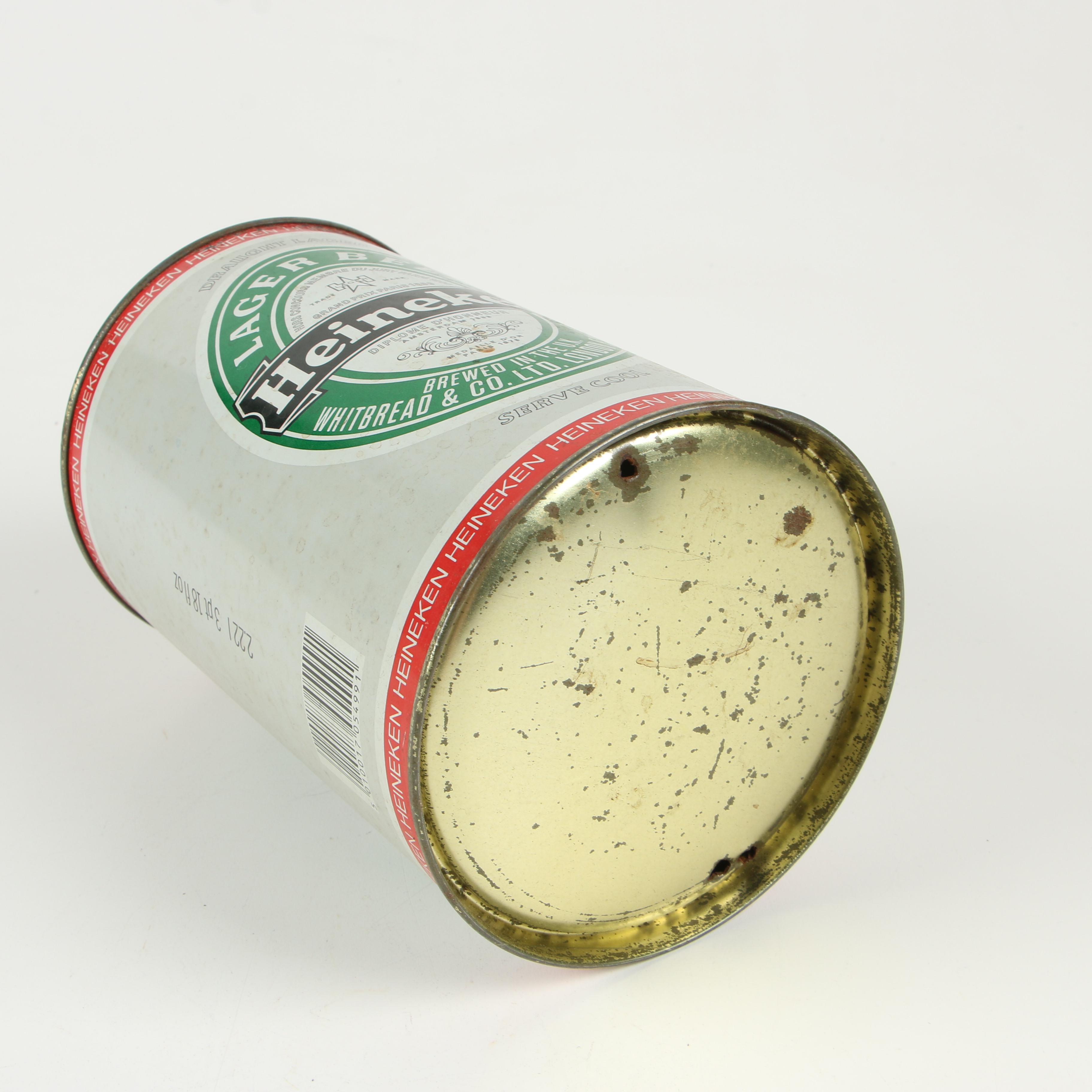 Heineken and Other 22.2 Liter Flat Top Beer Cans