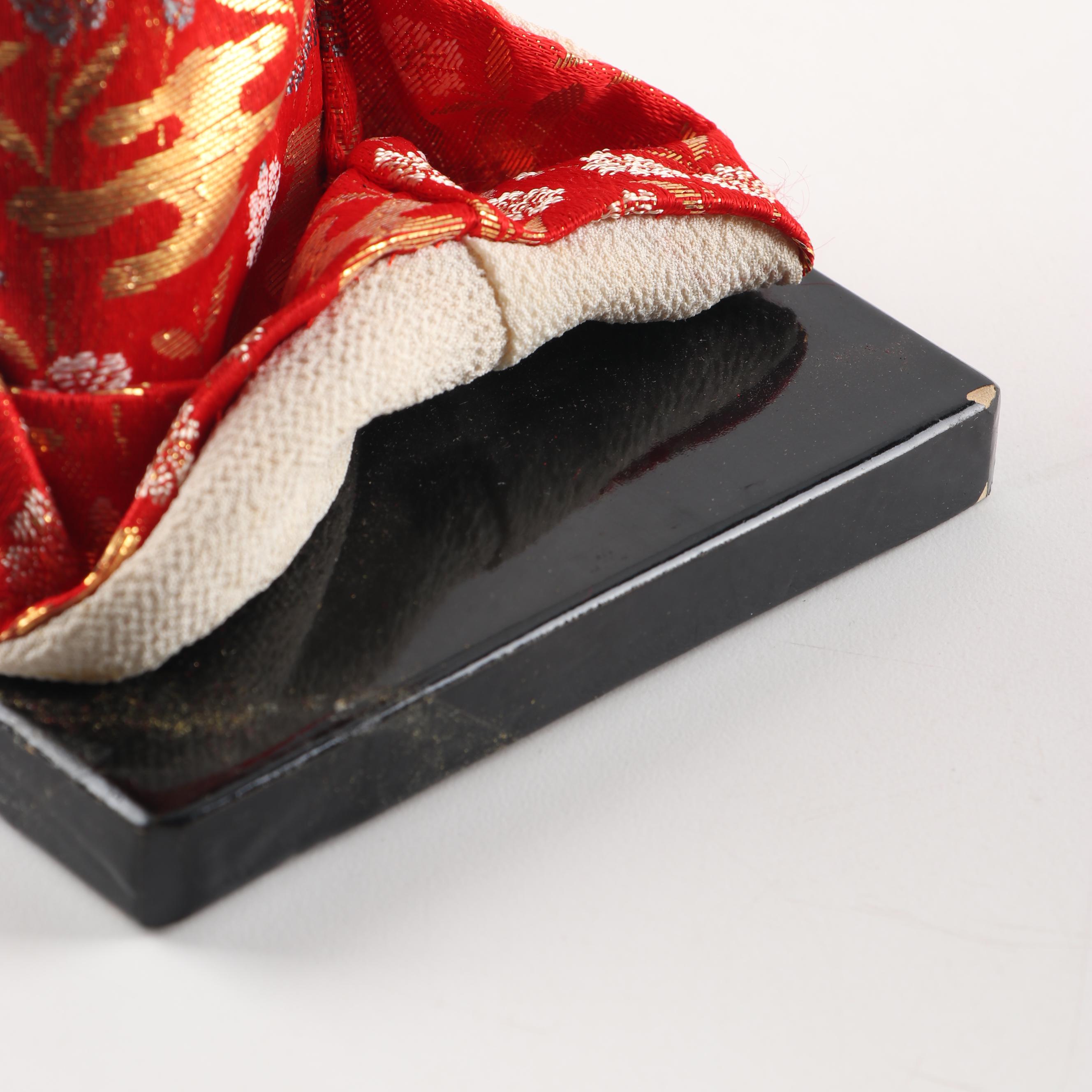 Vintage Japanese Cloth Doll on Stand