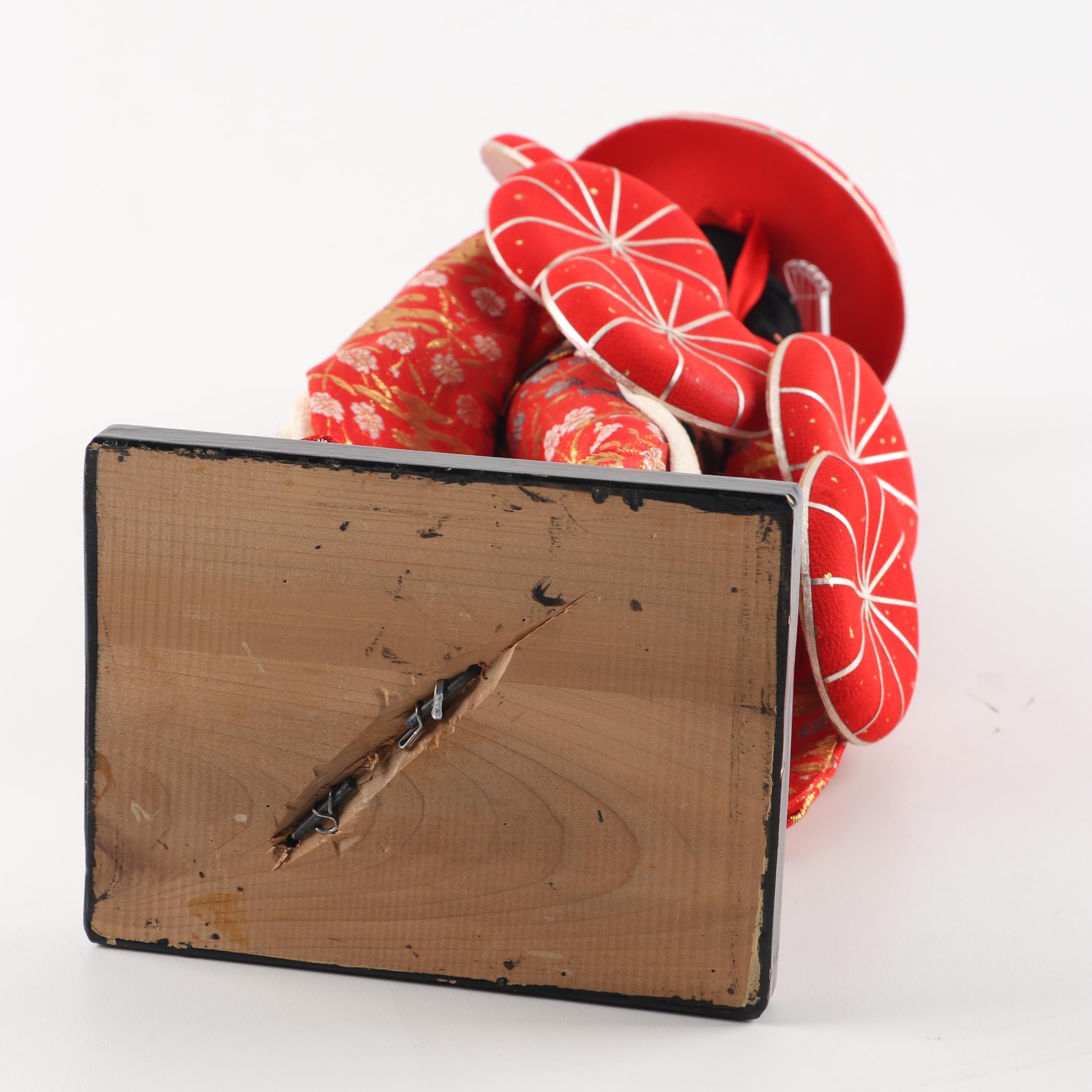 Vintage Japanese Cloth Doll on Stand