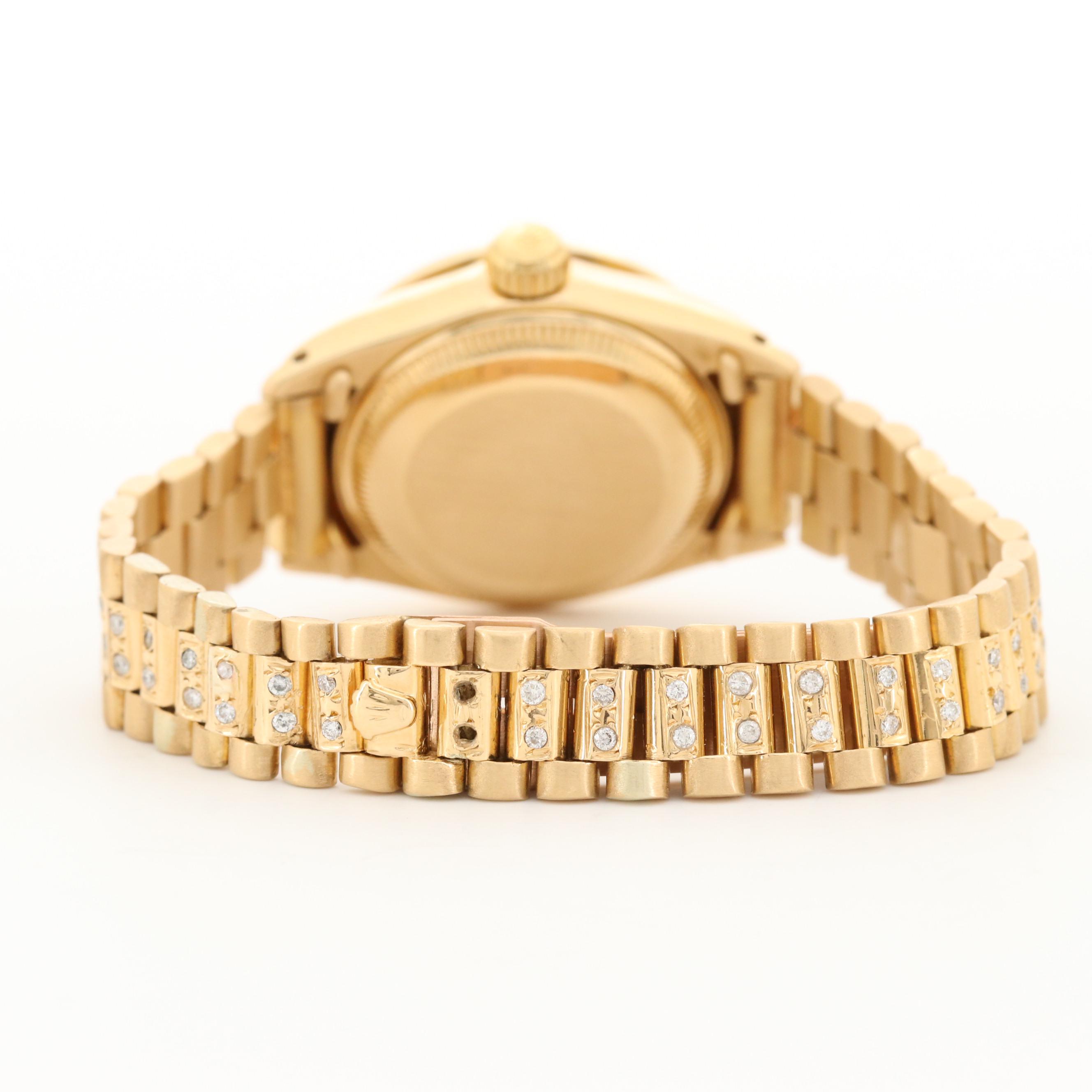 Rolex Datejust 18K Yellow Gold and 1.31 CTW Diamond Watch