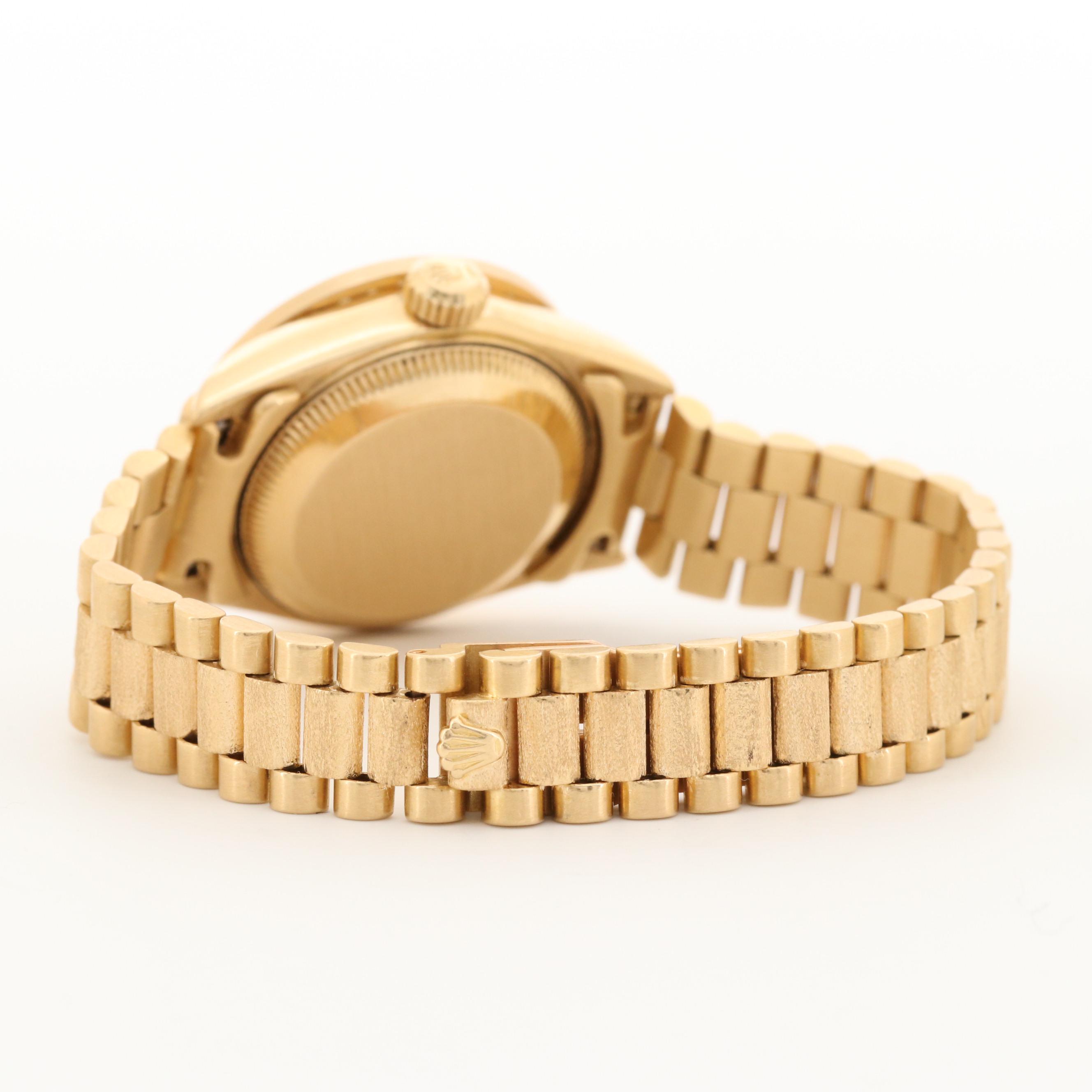 Rolex Datejust President 18K Gold Automatic Watch With 1.20 CTW Diamonds