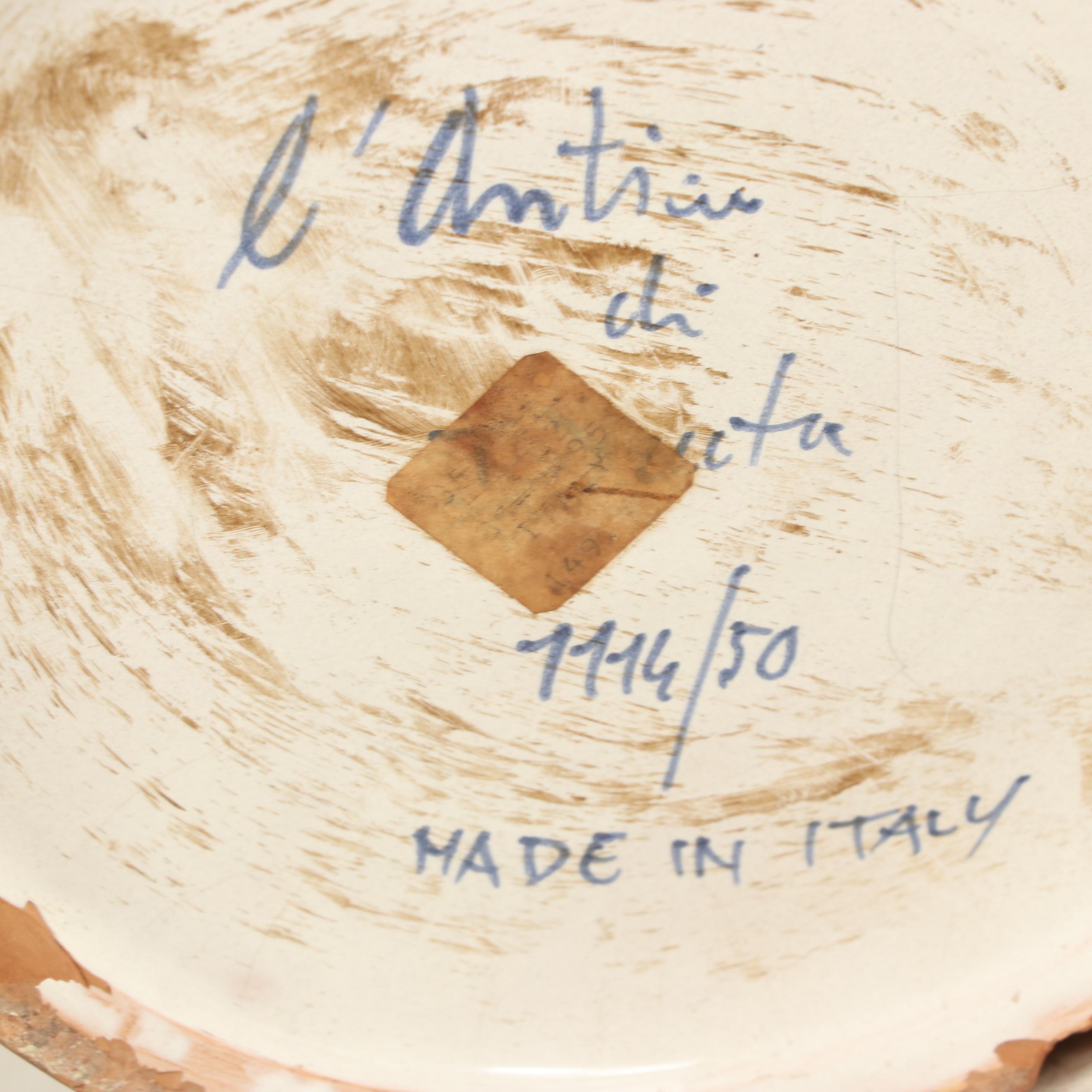 Italian L'Antica di Deruta Hand-Painted Earthenware Planter Vases