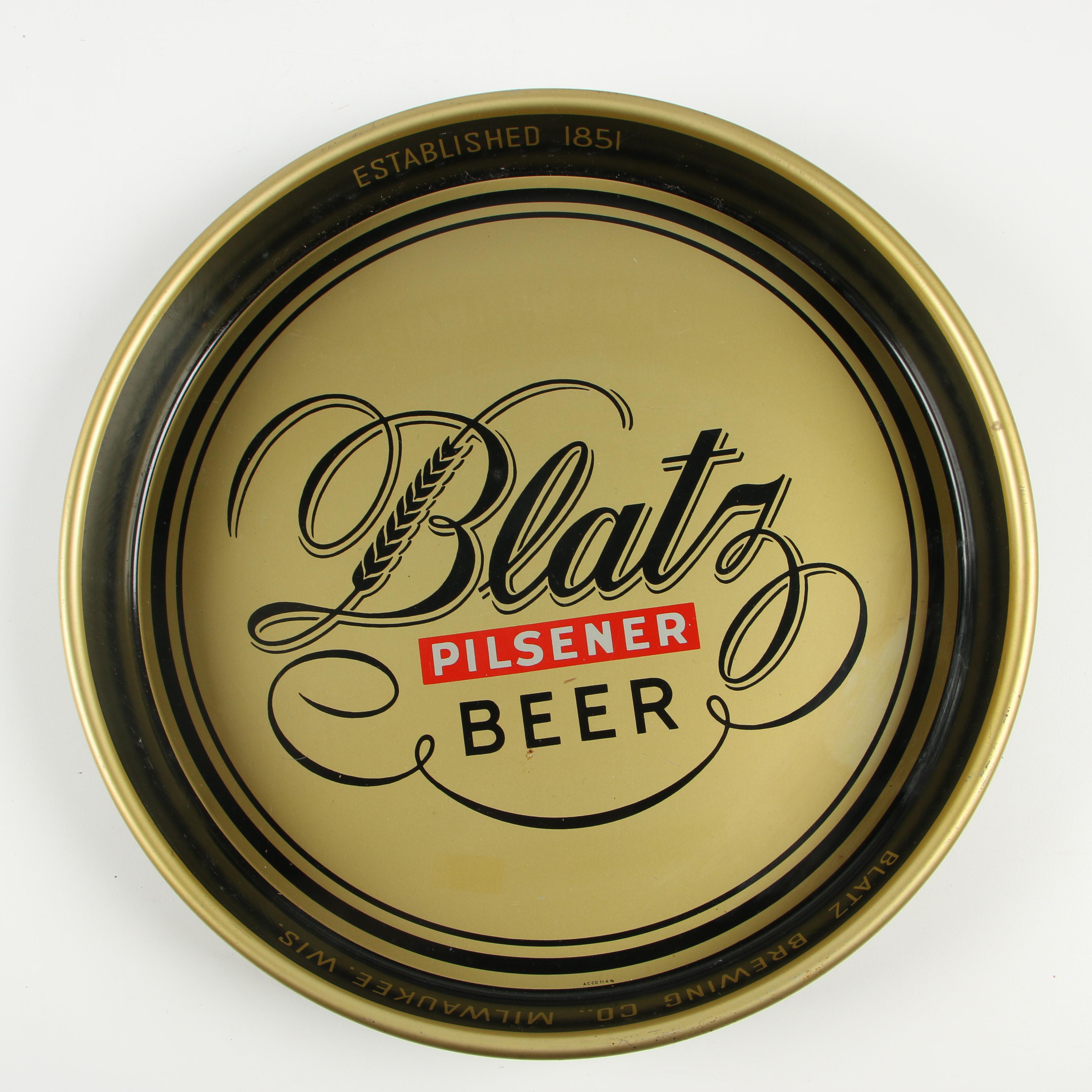 Enameled Tin Beer Serving Trays including Trommer and Schaefer