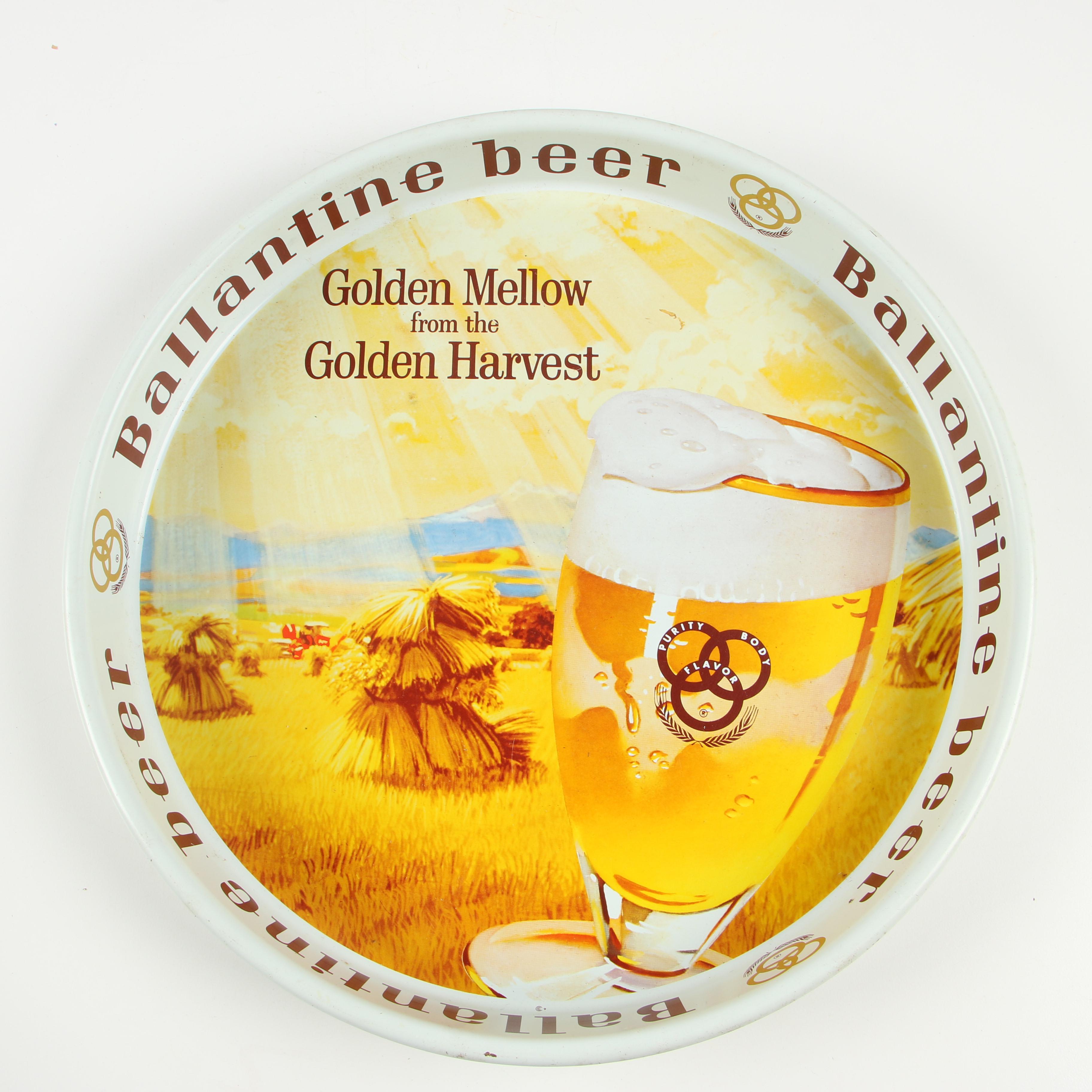 Enameled Tin Beer Serving Trays including Trommer and Schaefer