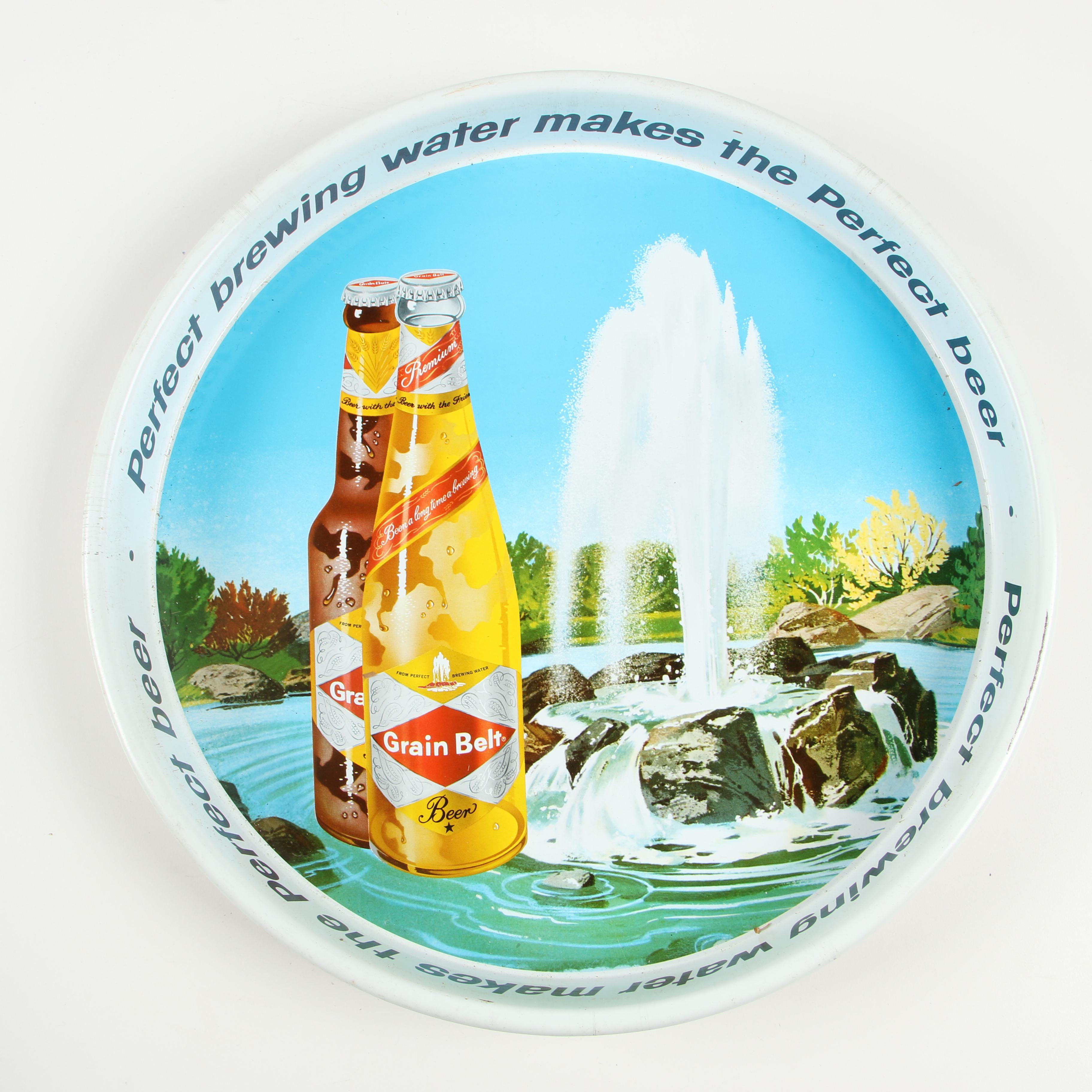 Enameled Tin Beer Serving Trays including Trommer and Schaefer