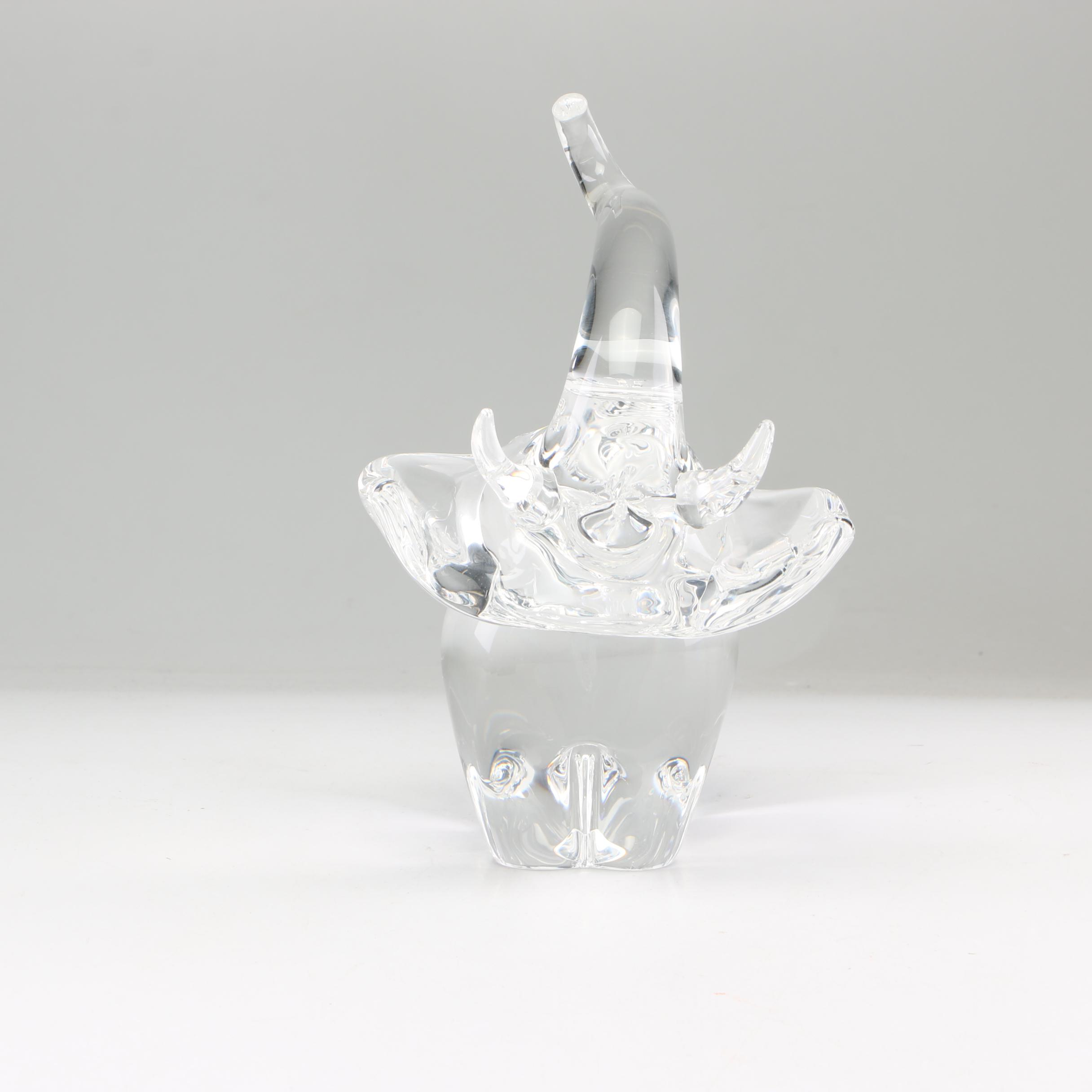 Steuben Art Glass "Trumpeting Elephant" Figurine Designed by James Houston