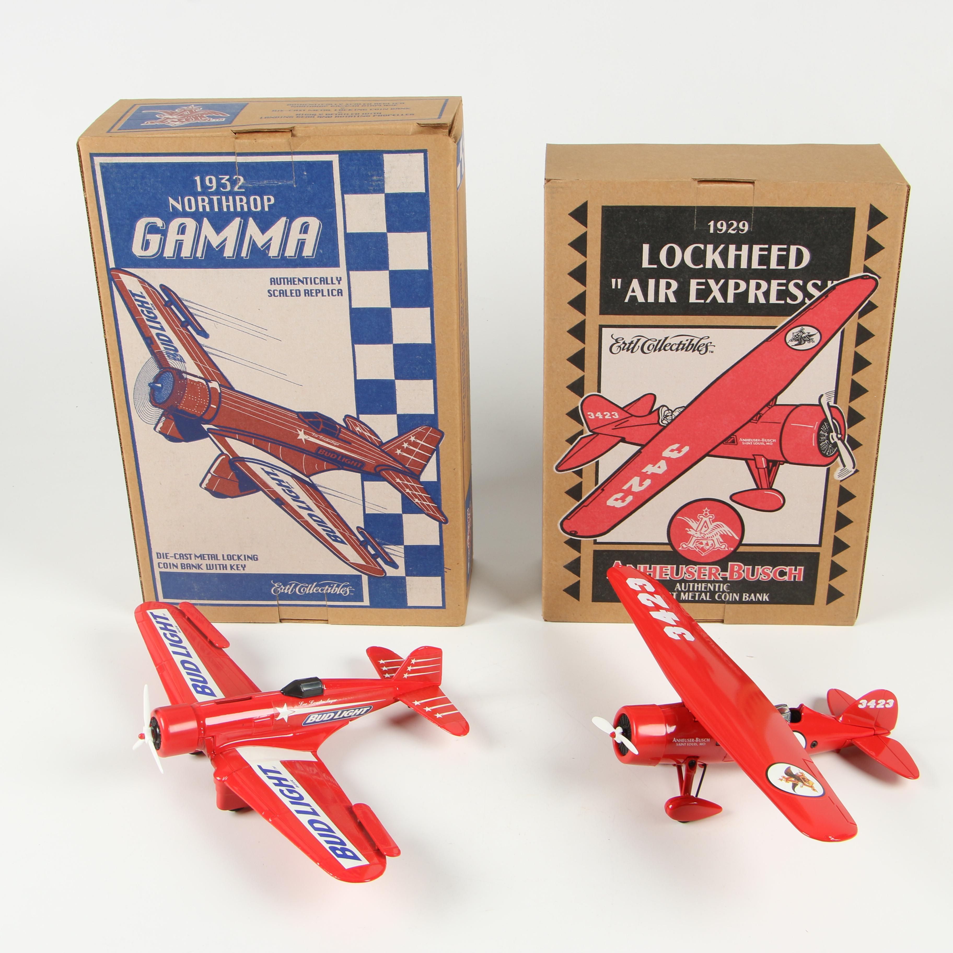 Ertl Co. Diecast Metal Model Airplane Coin Banks