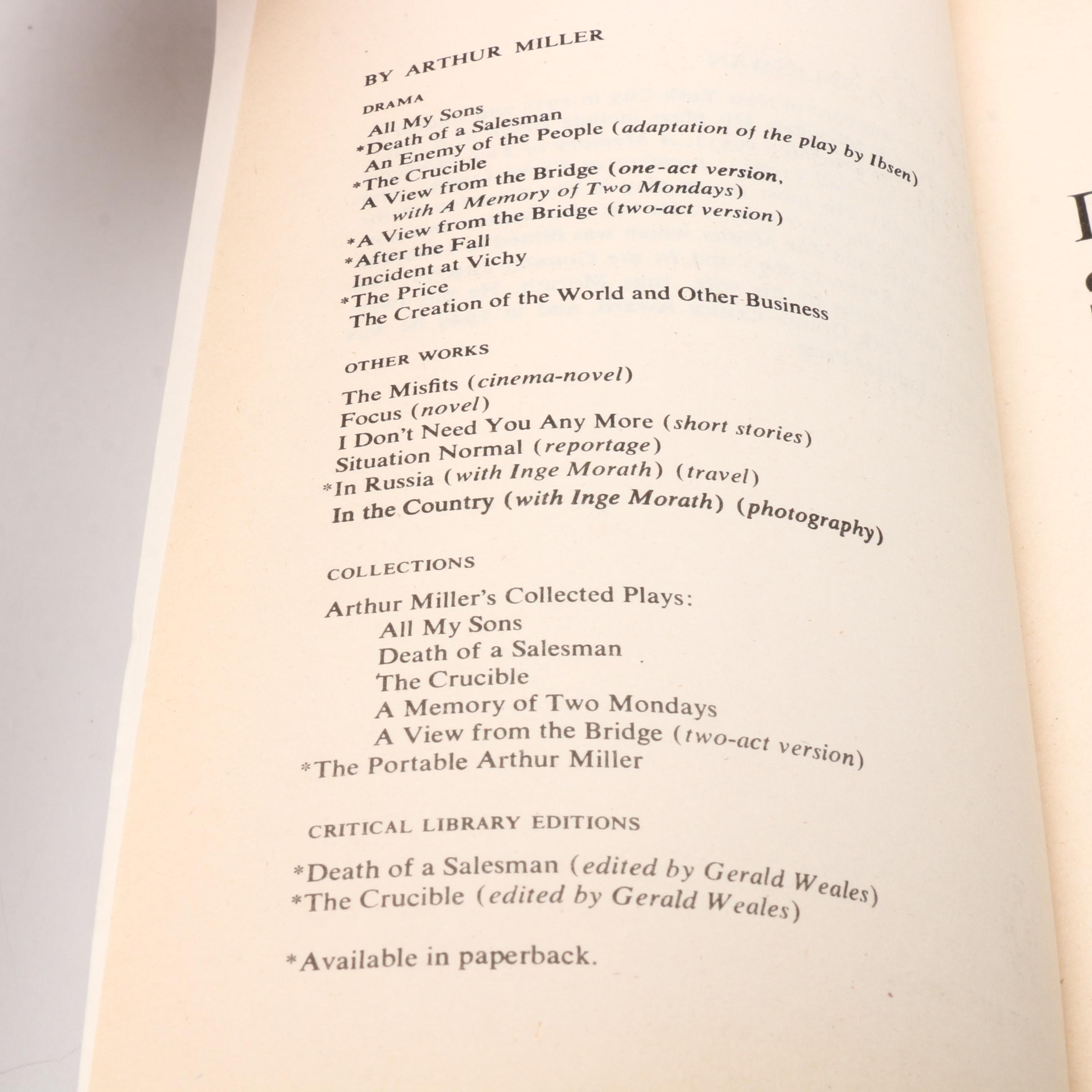 Signed "Death of a Salesman" by Arthur Miller, 1986  Visual COA