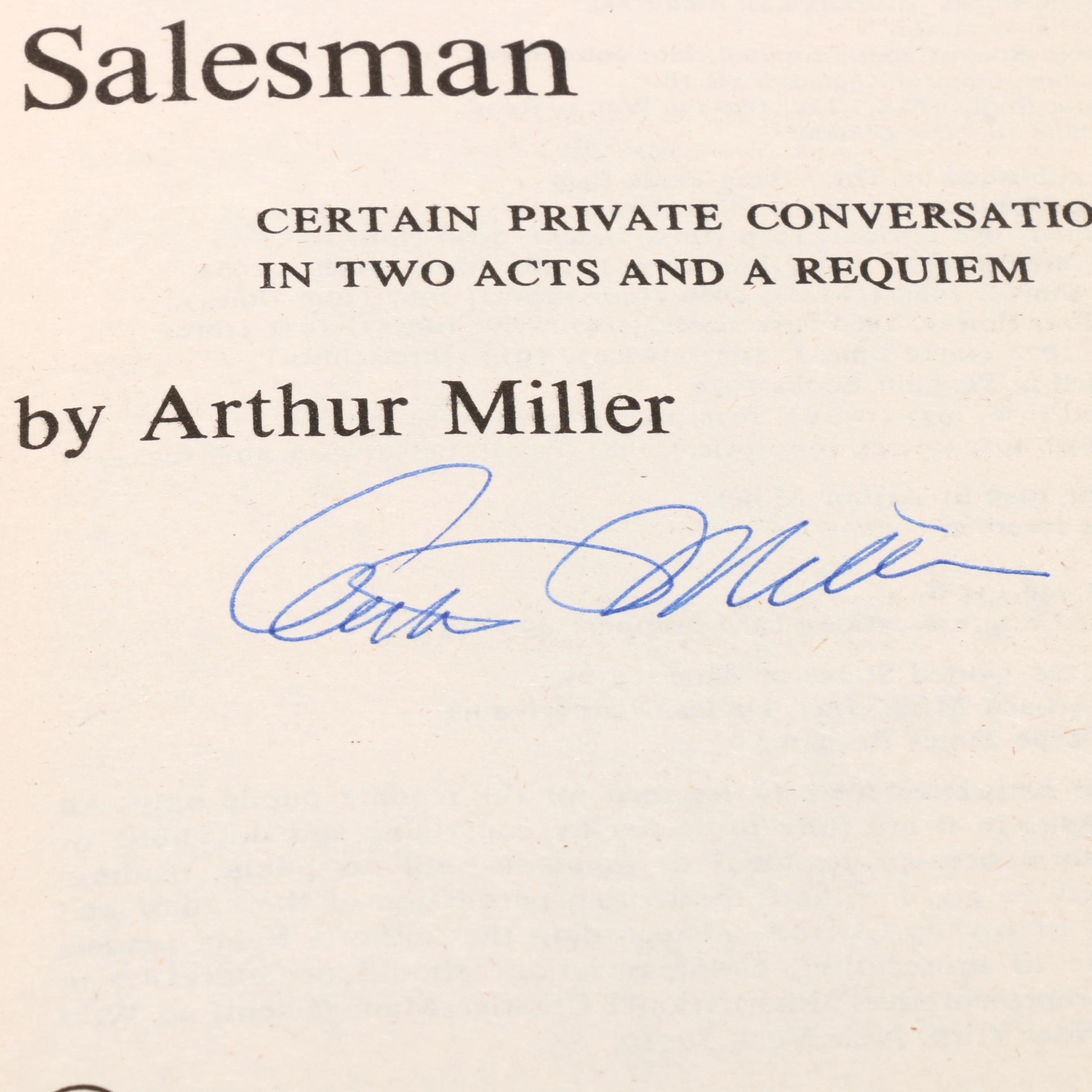Signed "Death of a Salesman" by Arthur Miller, 1986  Visual COA