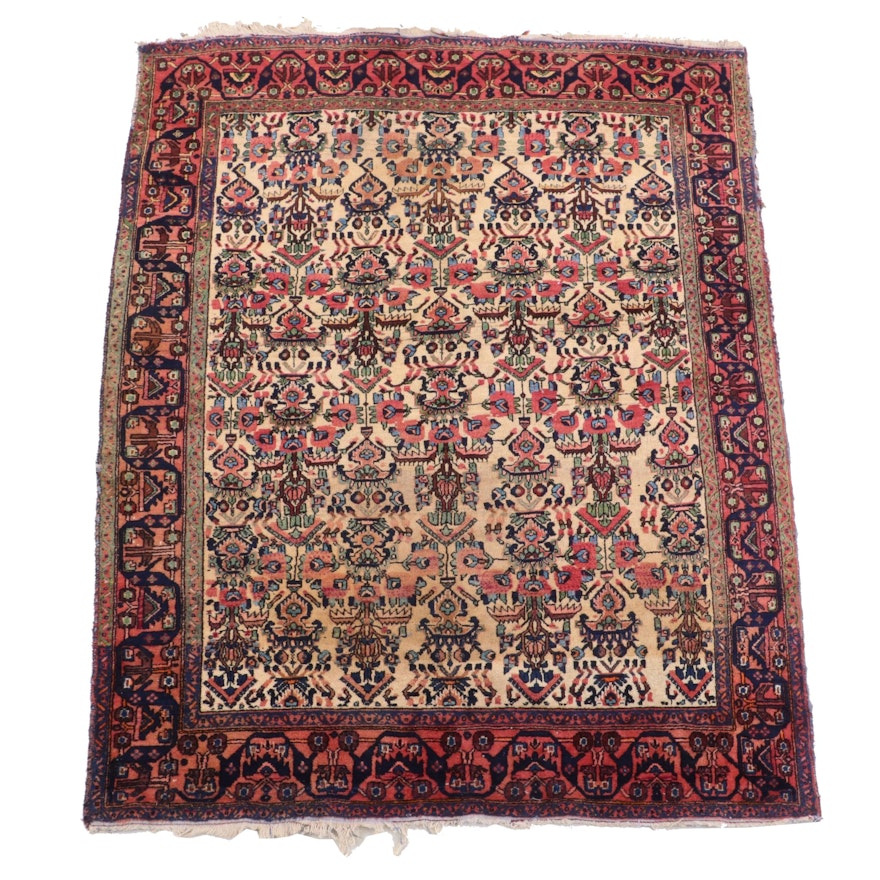 Hand-Knotted Indo-Persian Wool Rug