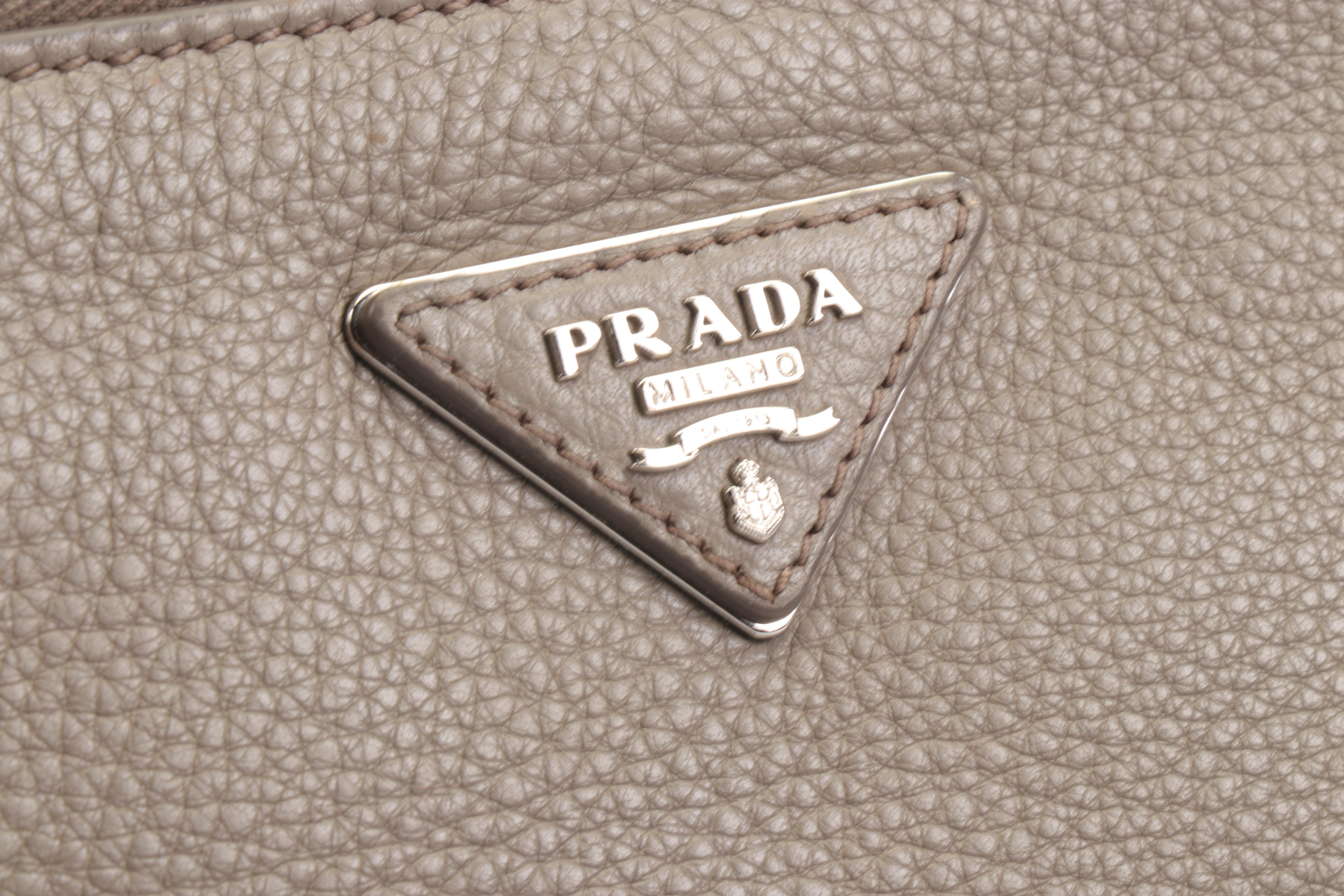 Prada Daino Leather Crossbody Bag in Taupe