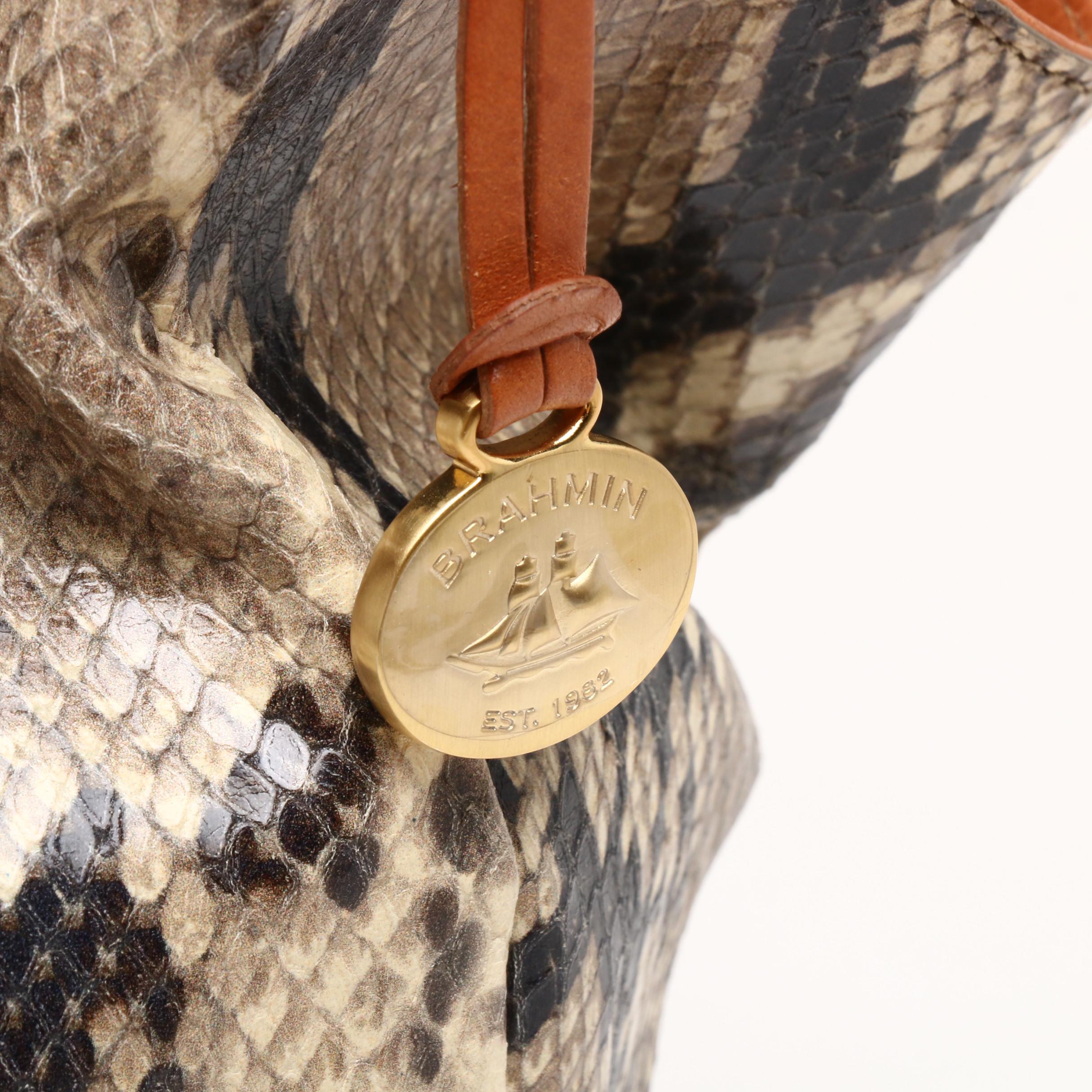 Brahmin Python Print Shoulder Bag and Croc Embossed Leather Crossbody Bag