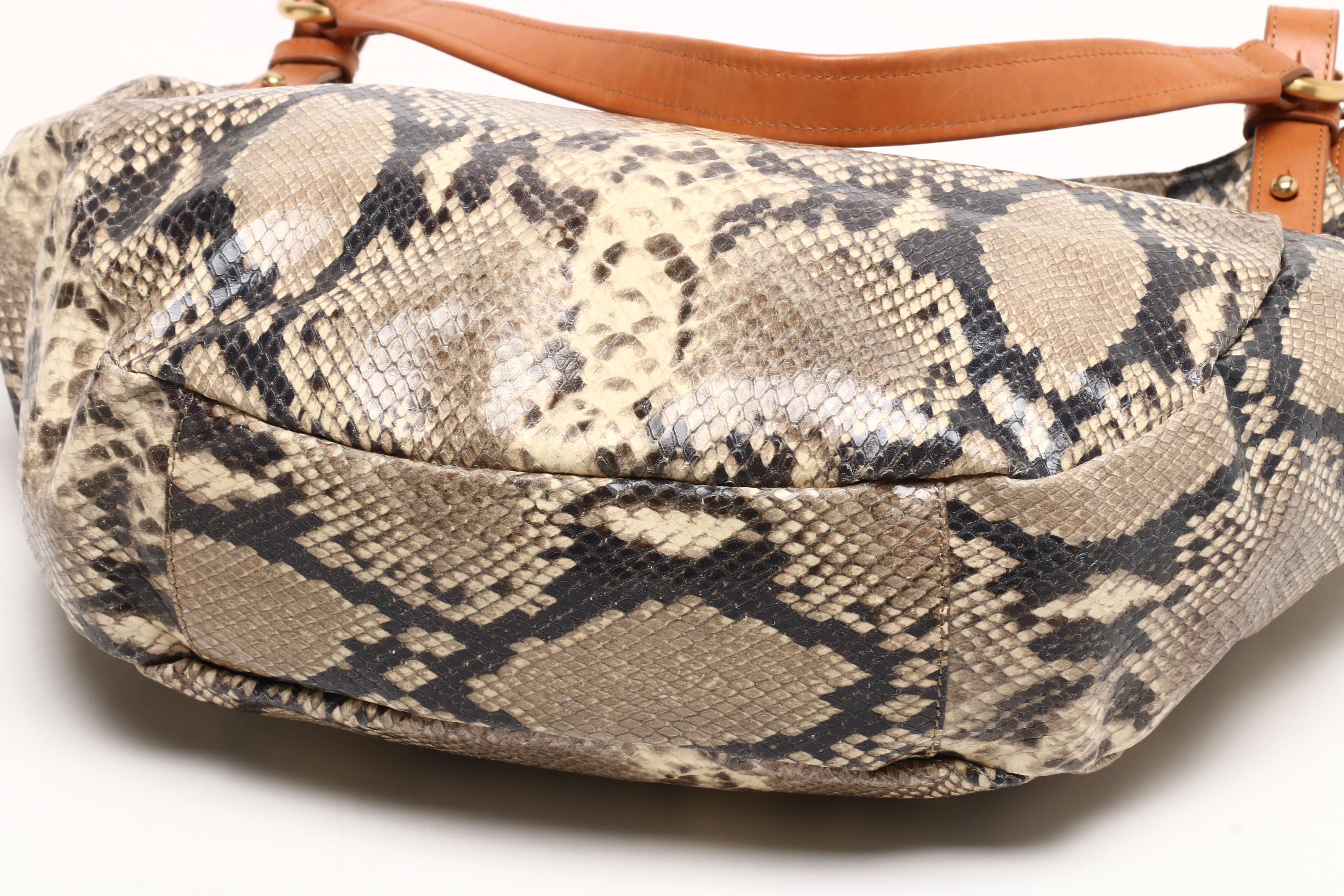 Brahmin Python Print Shoulder Bag and Croc Embossed Leather Crossbody Bag