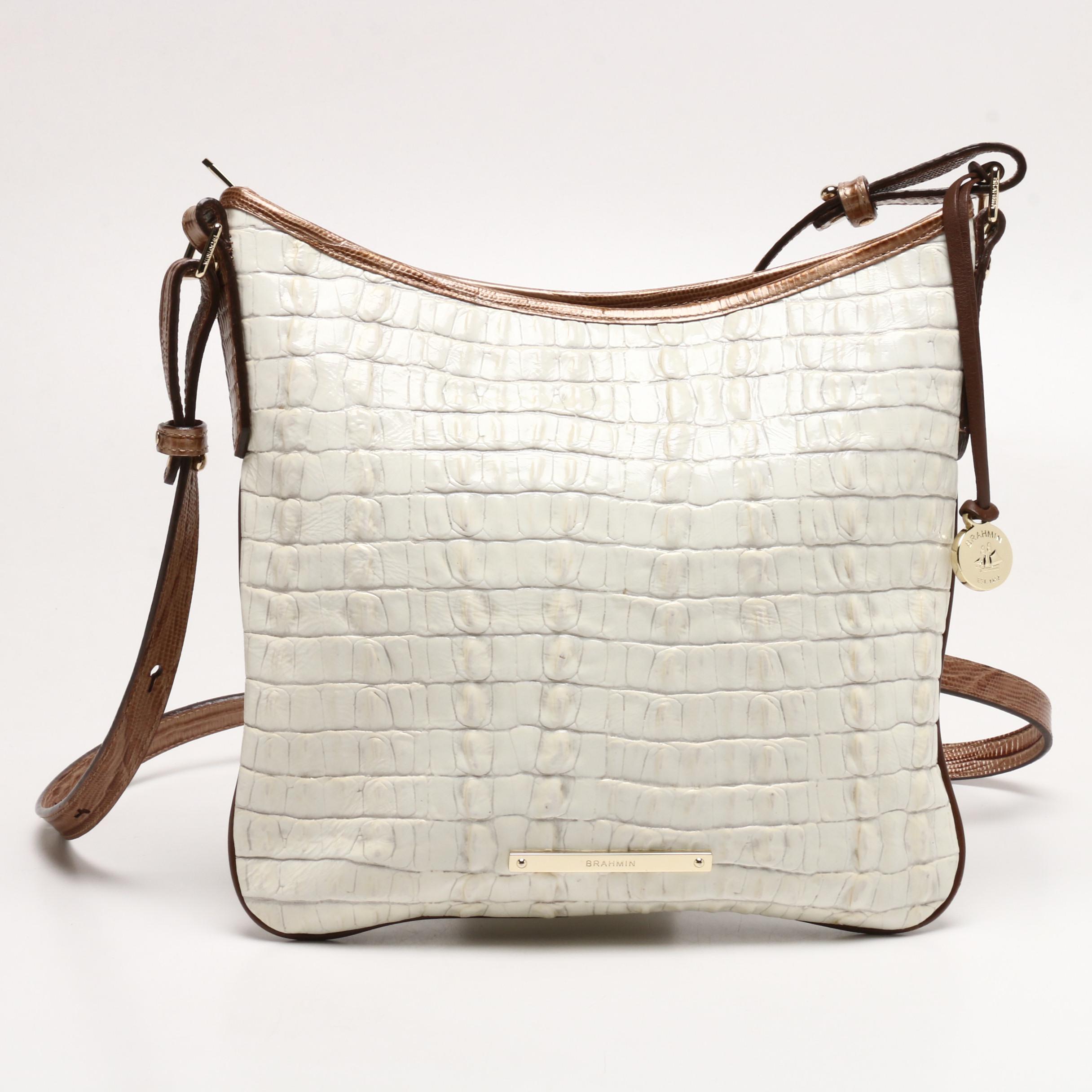 Brahmin Python Print Shoulder Bag and Croc Embossed Leather Crossbody Bag