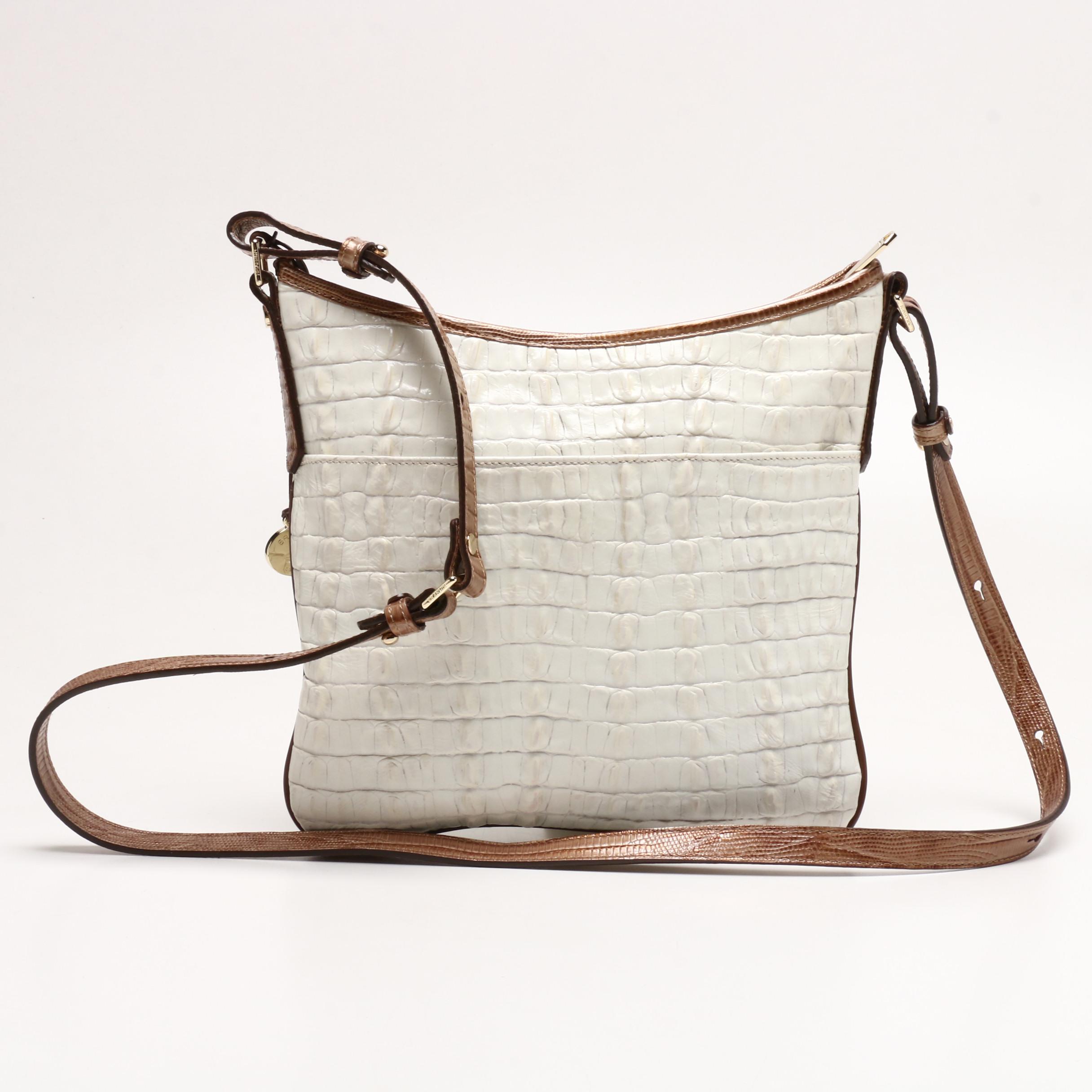 Brahmin Python Print Shoulder Bag and Croc Embossed Leather Crossbody Bag