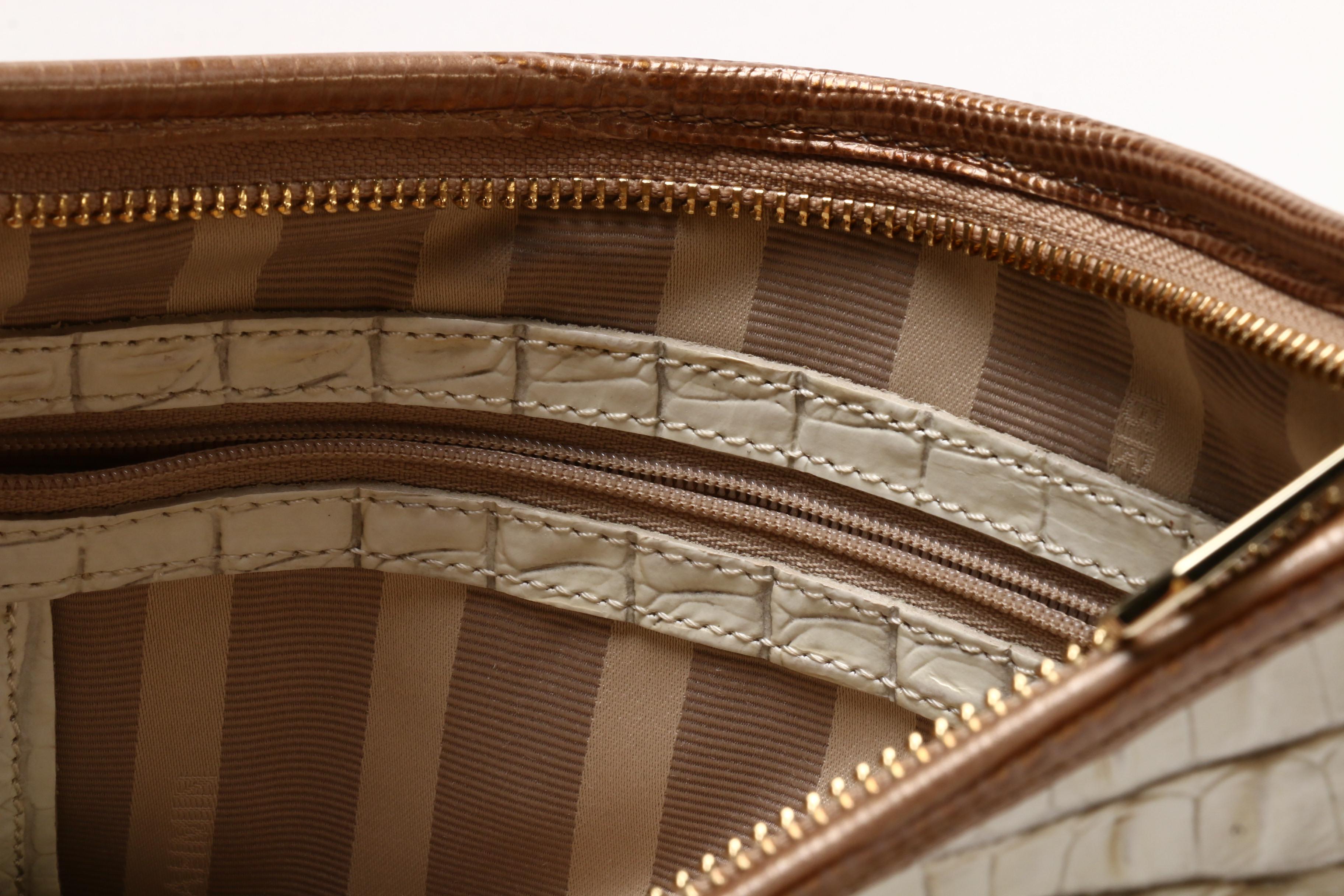 Brahmin Python Print Shoulder Bag and Croc Embossed Leather Crossbody Bag