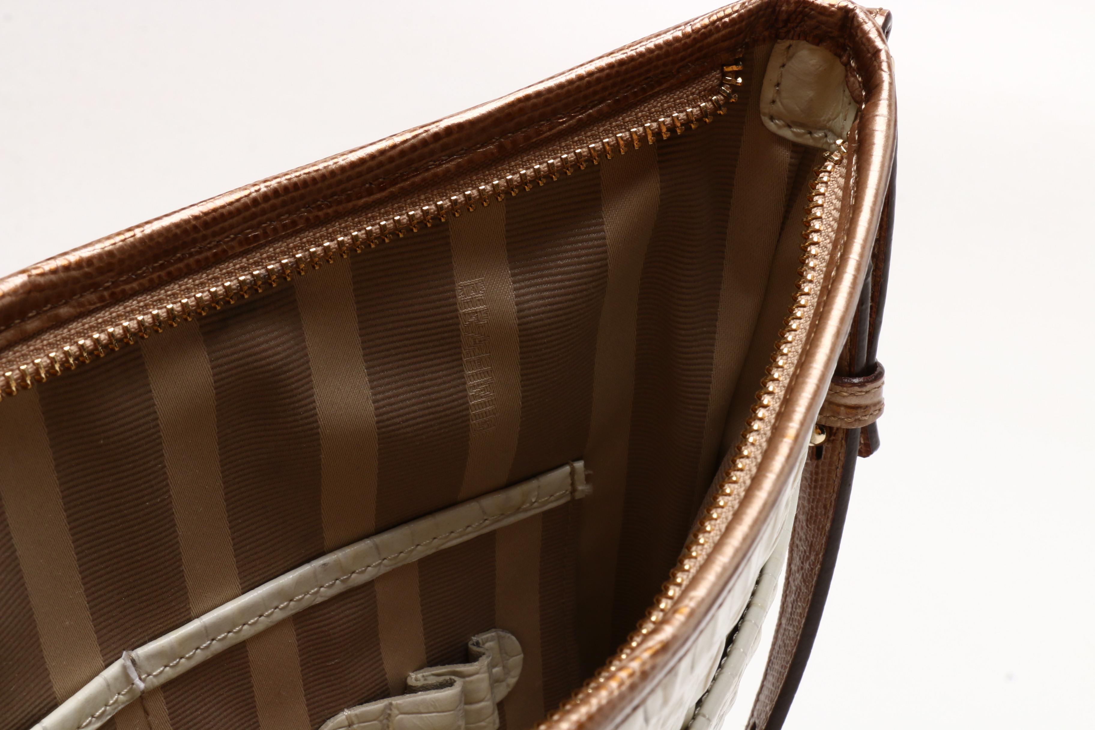 Brahmin Python Print Shoulder Bag and Croc Embossed Leather Crossbody Bag