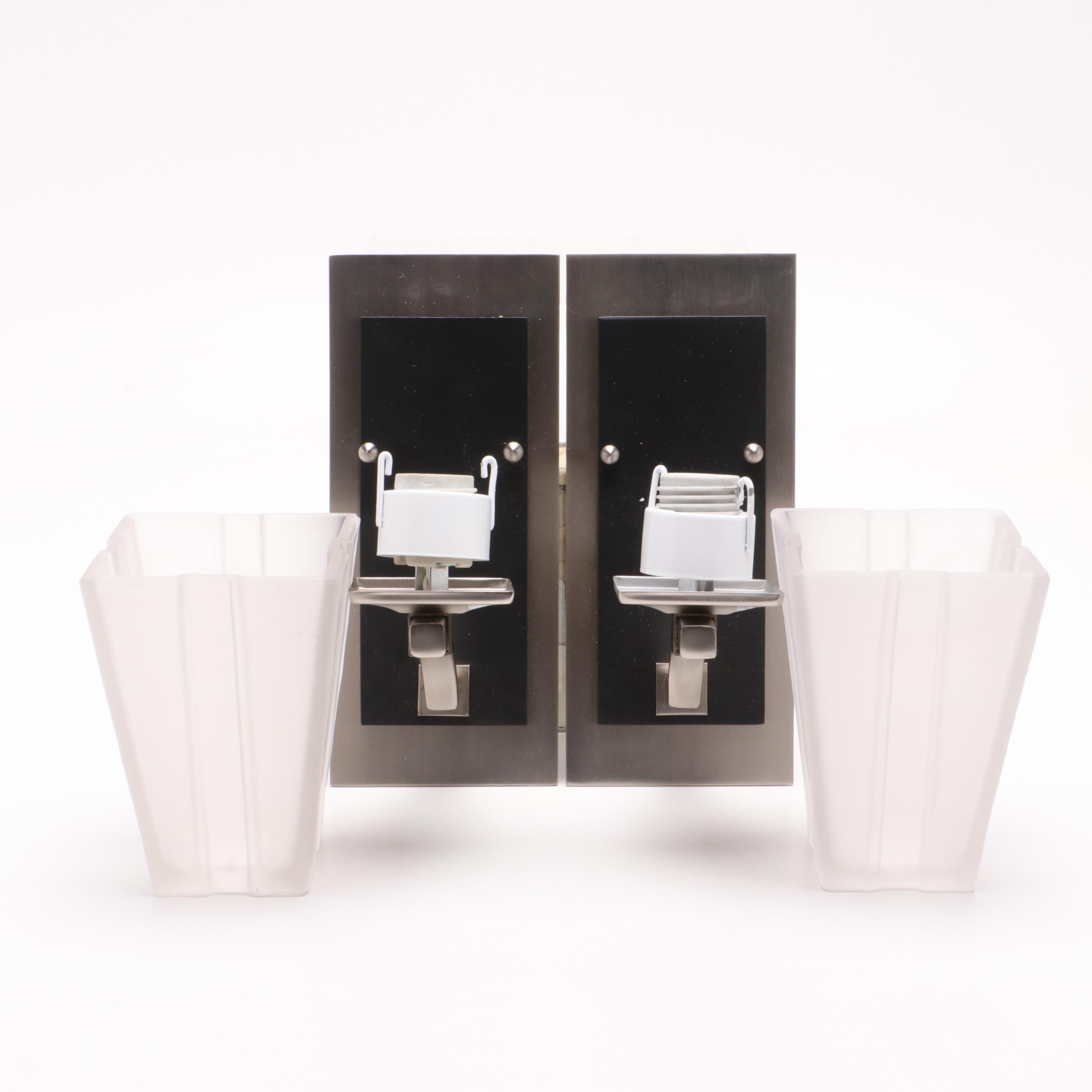 Kalco Contemporary Wall Sconces, Pair