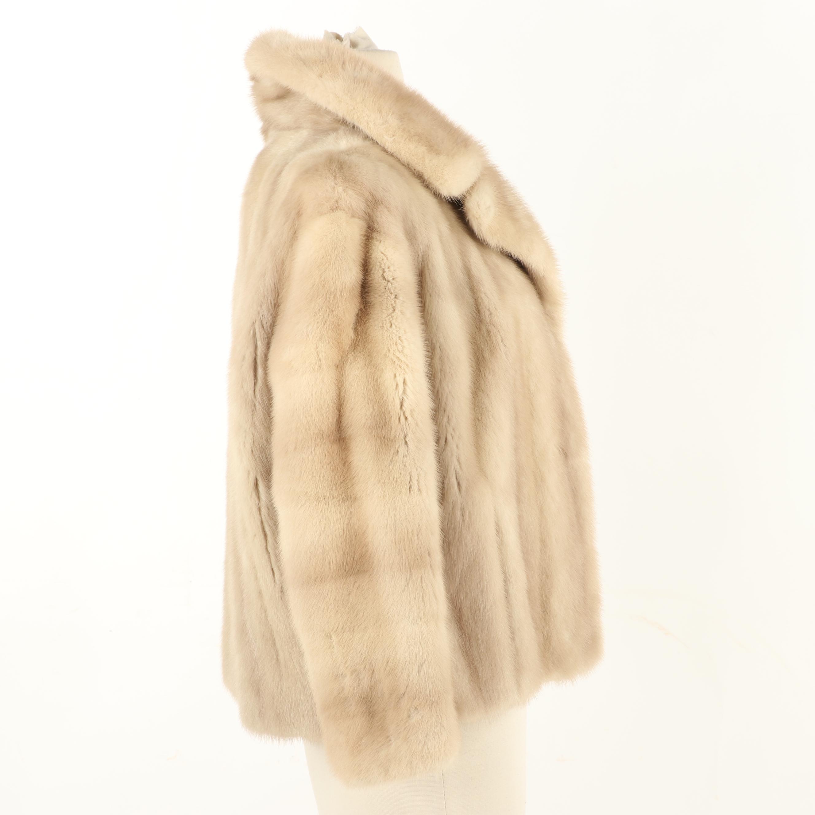 Emba Pearl Natural Pale Beige Mink Fur Jacket from Yudofsky Furriers, Vintage