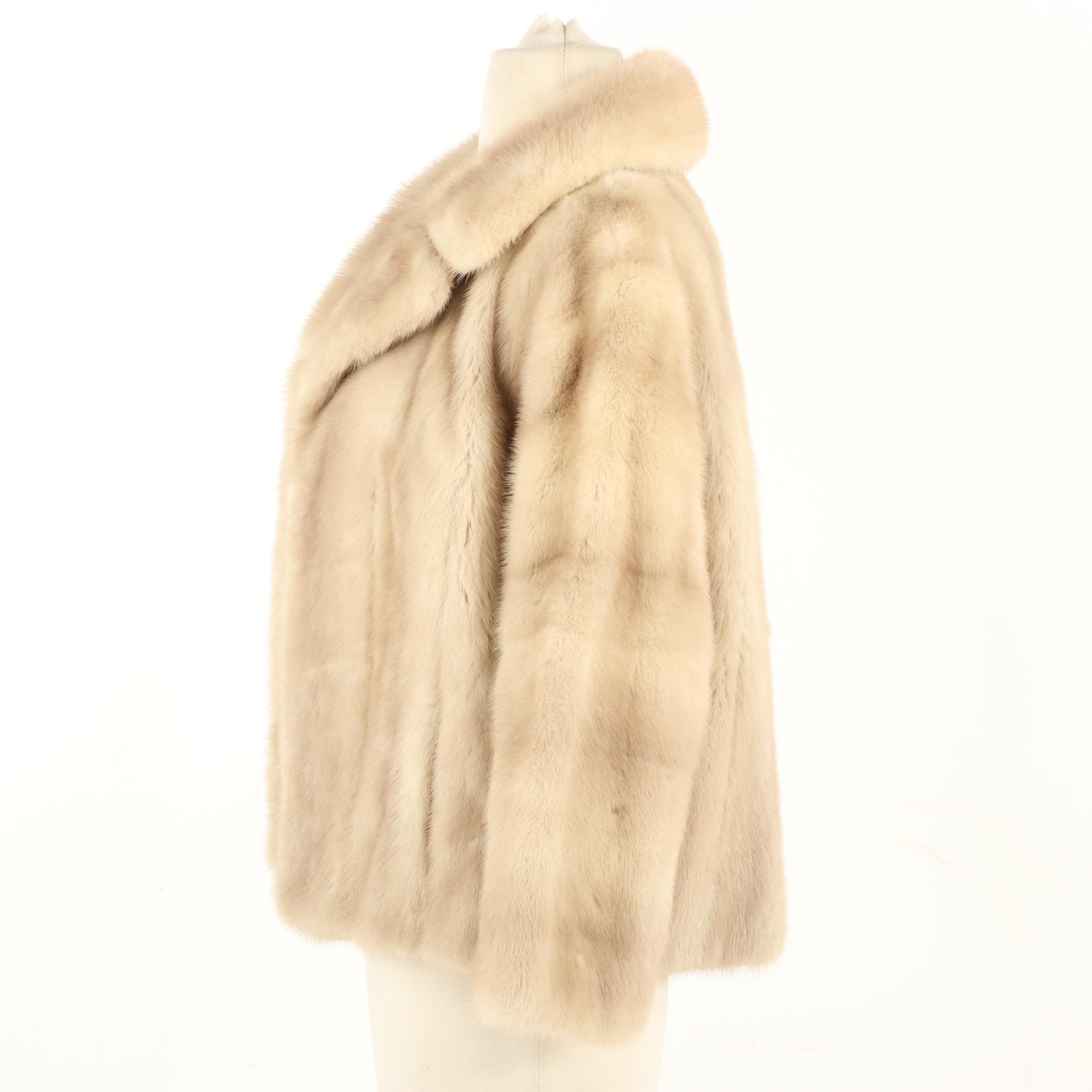 Emba Pearl Natural Pale Beige Mink Fur Jacket from Yudofsky Furriers, Vintage