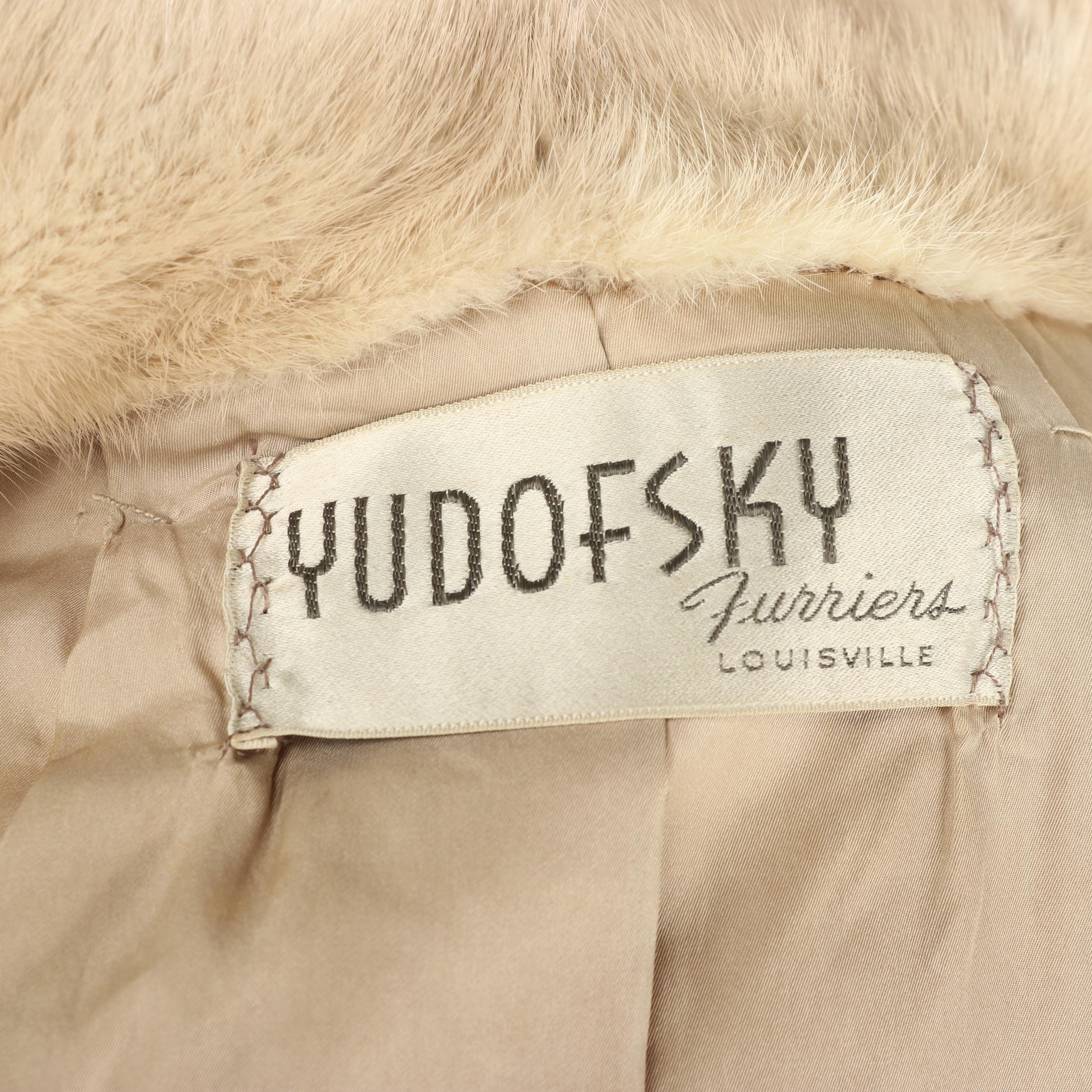 Emba Pearl Natural Pale Beige Mink Fur Jacket from Yudofsky Furriers, Vintage