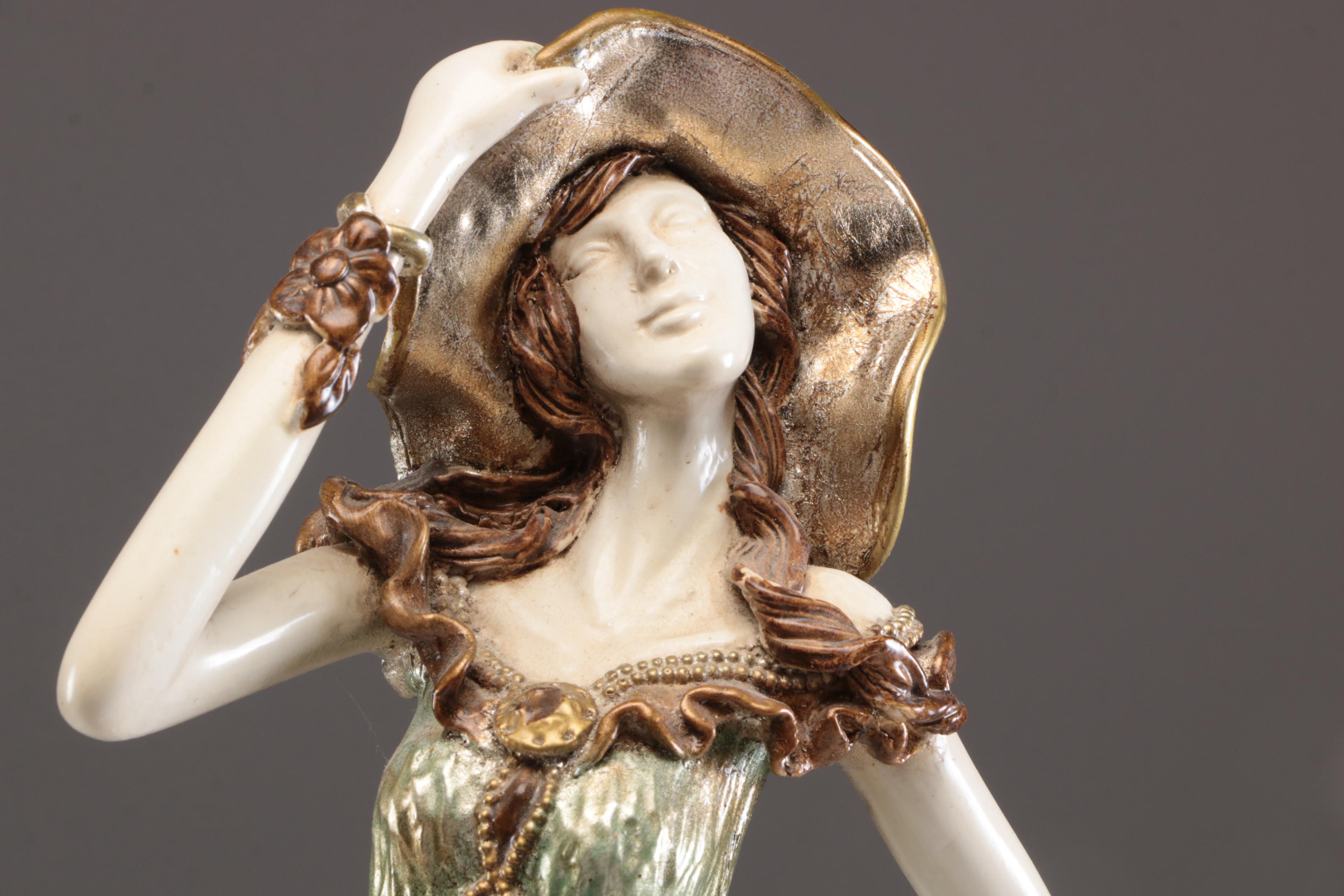 Painted Resin Woman Figurine