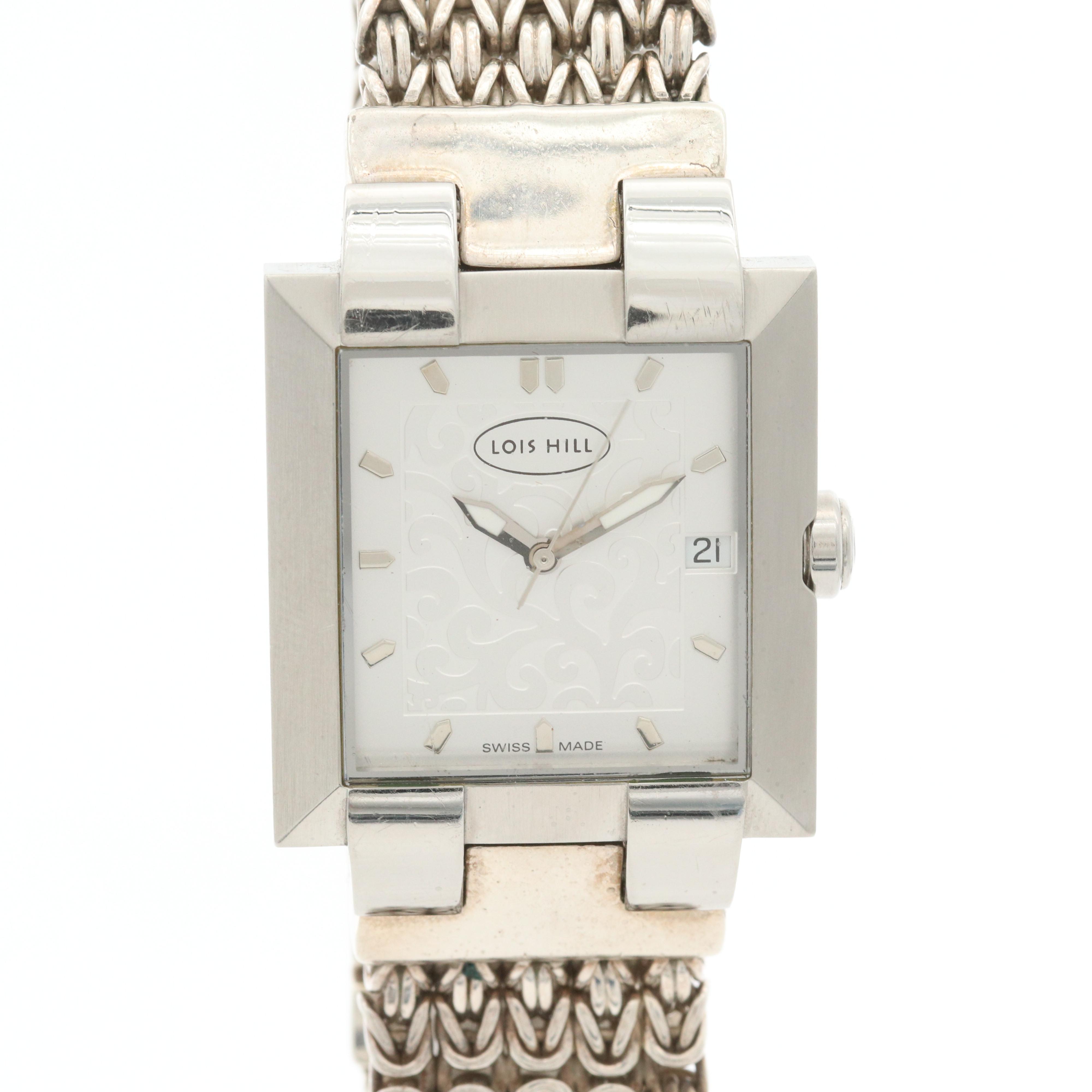 Lois HIll Stainless Steel and Sterling Silver Quartz Watch