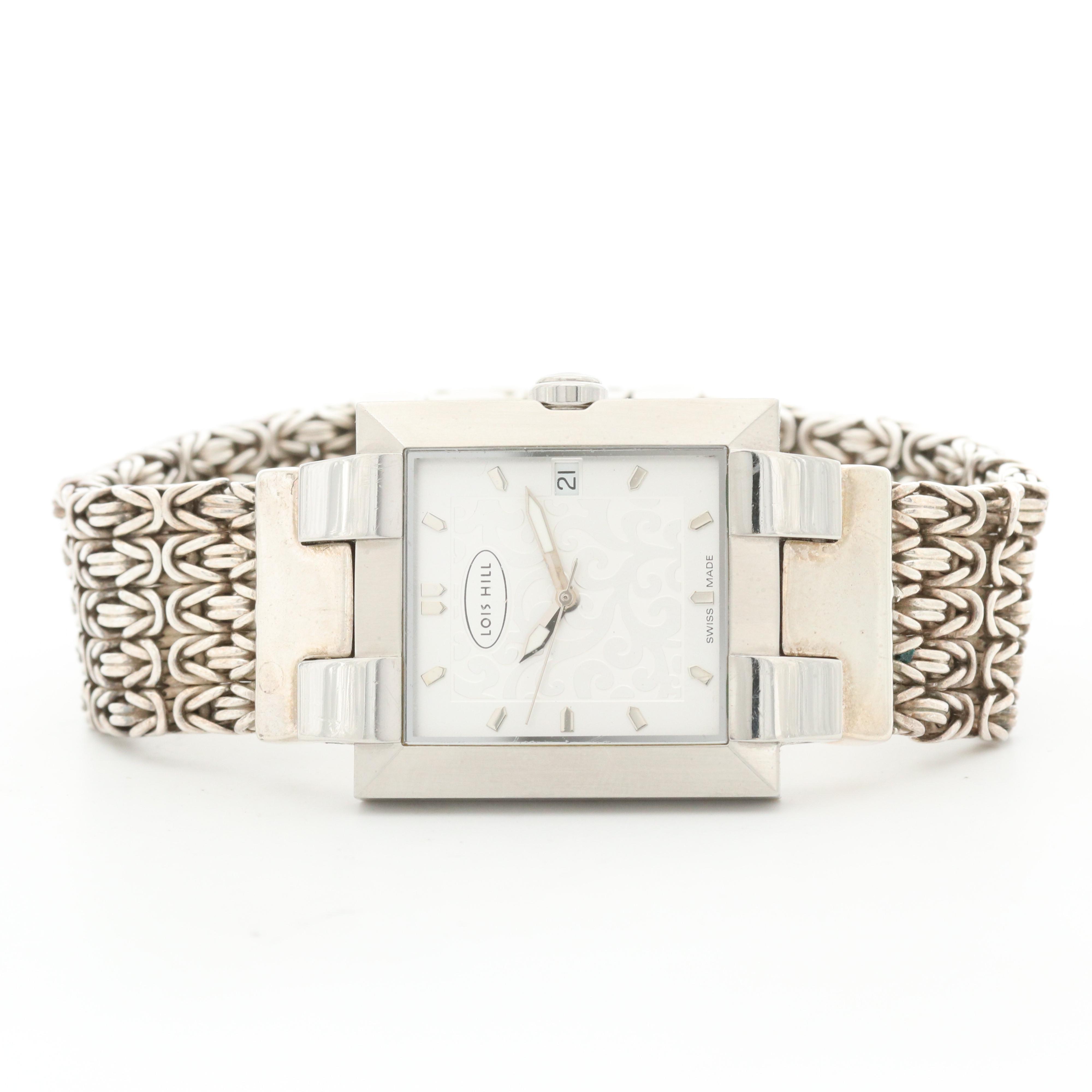 Lois HIll Stainless Steel and Sterling Silver Quartz Watch