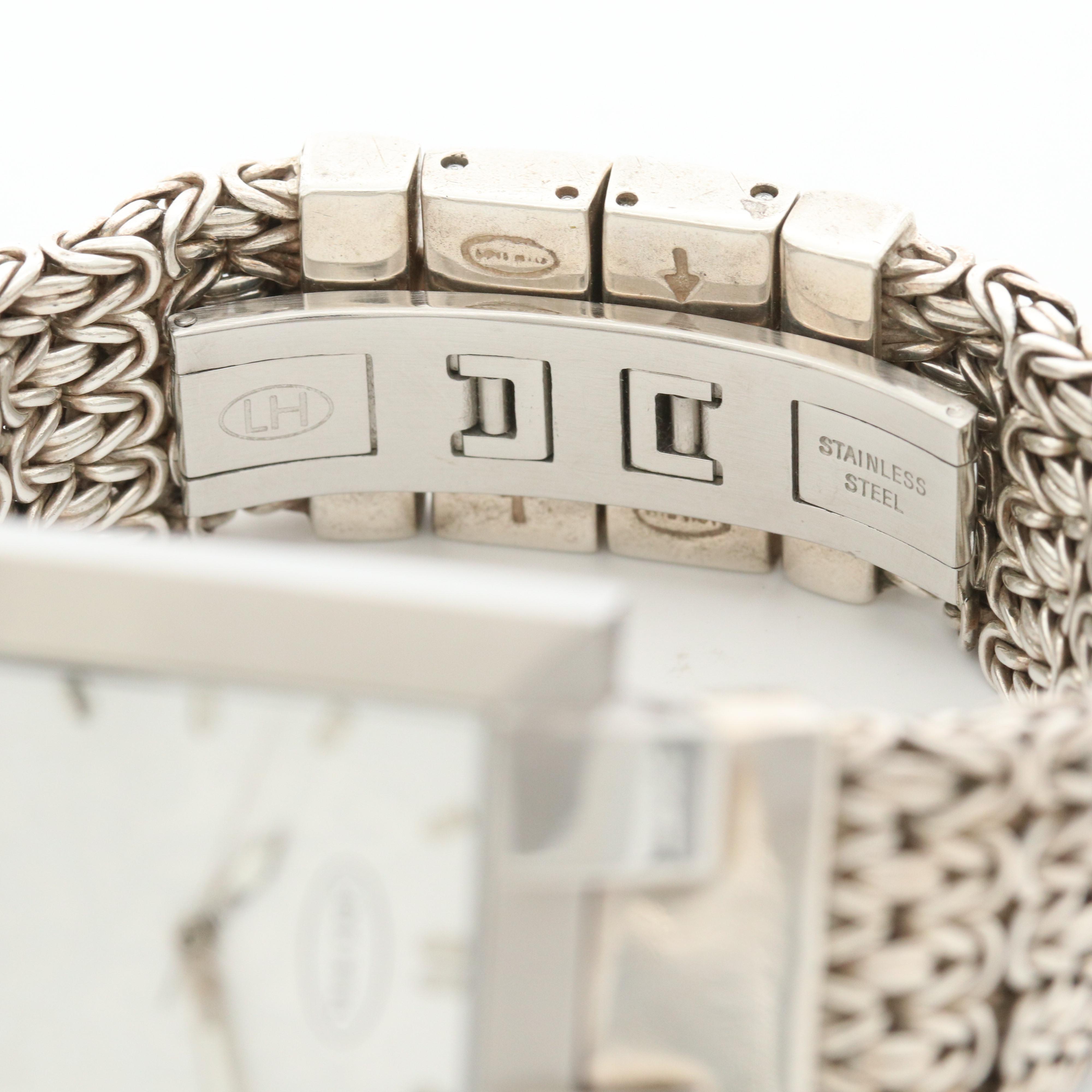 Lois HIll Stainless Steel and Sterling Silver Quartz Watch