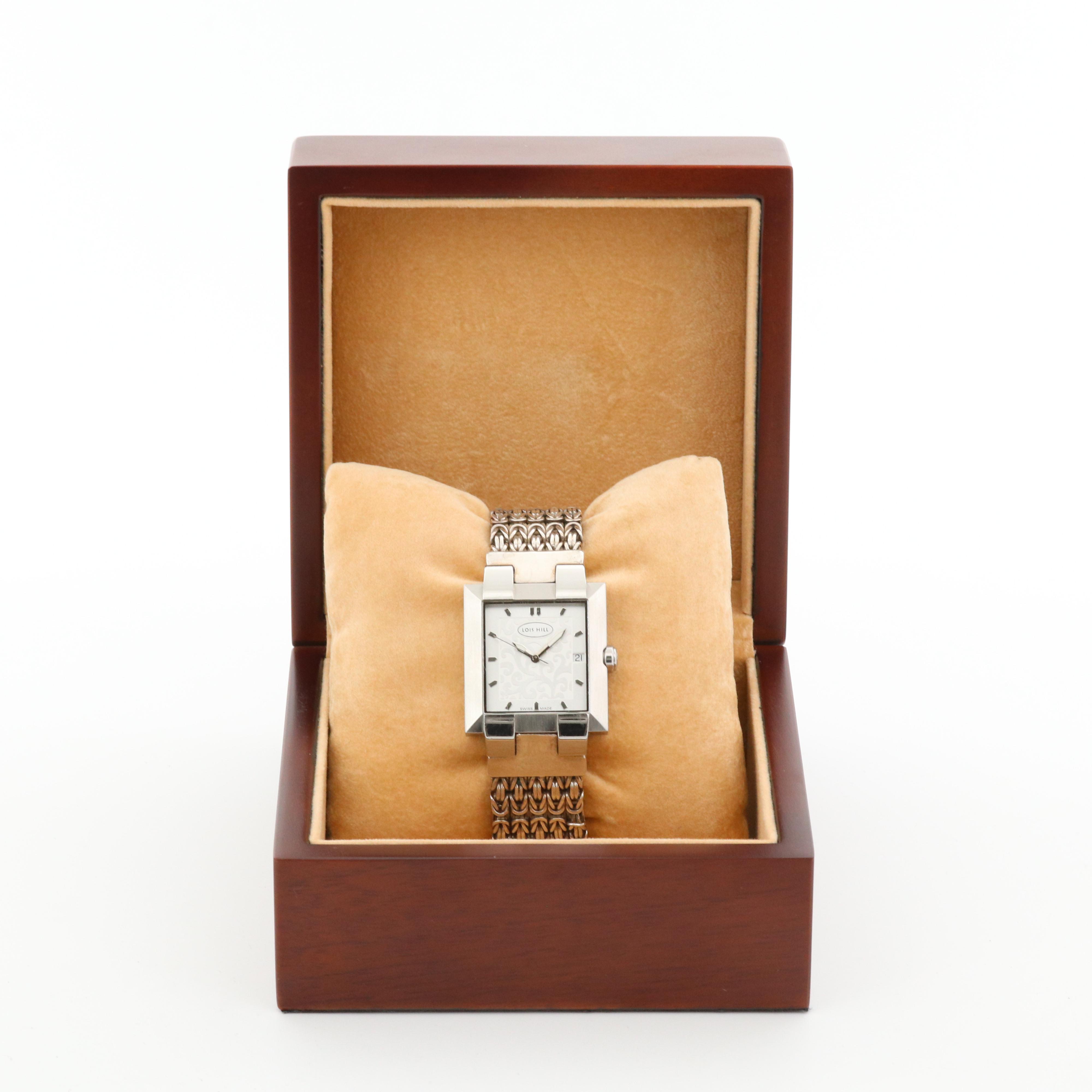 Lois HIll Stainless Steel and Sterling Silver Quartz Watch