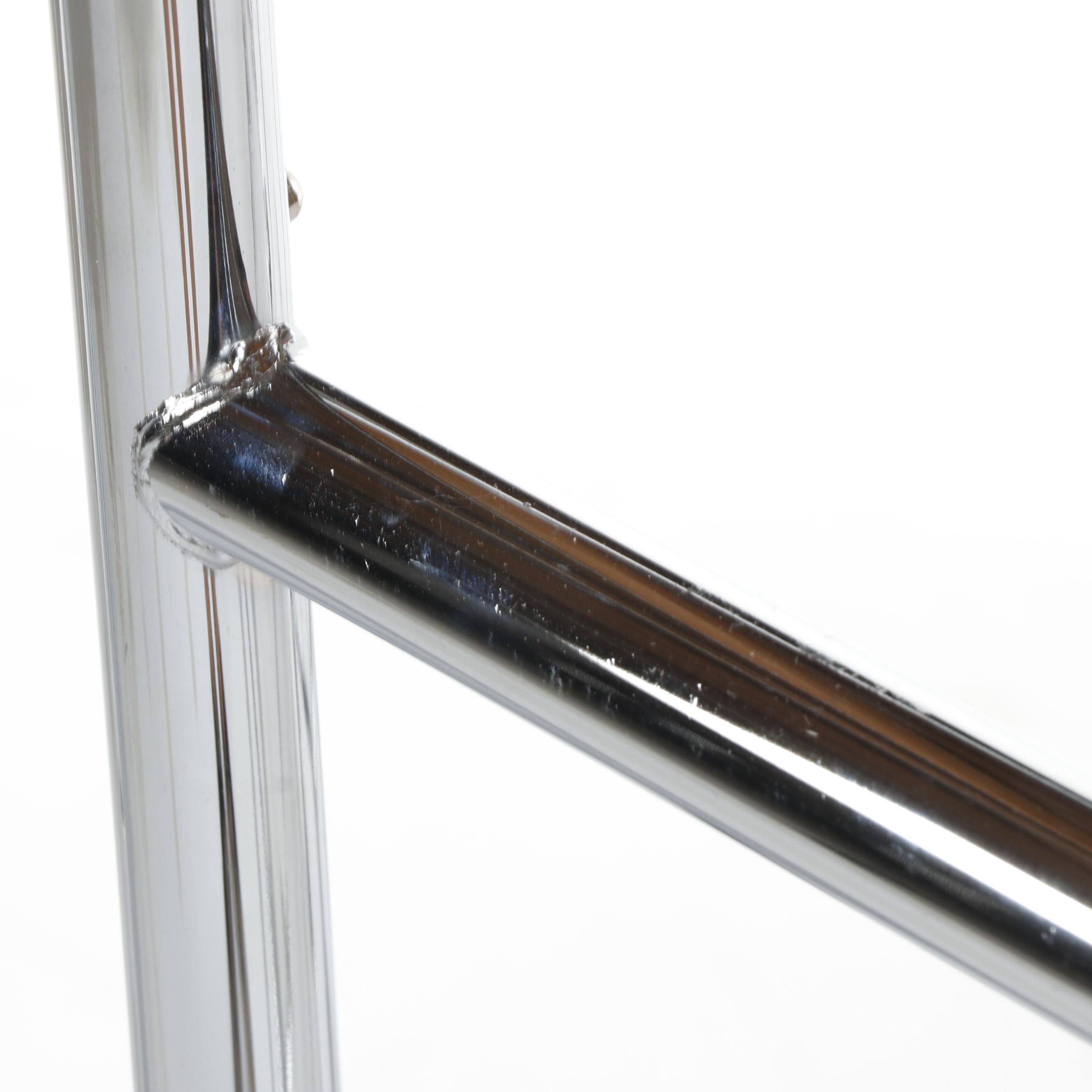 Contemporary Tubular Chrome Metal Double Clothes Rack on Casters, Set of Three