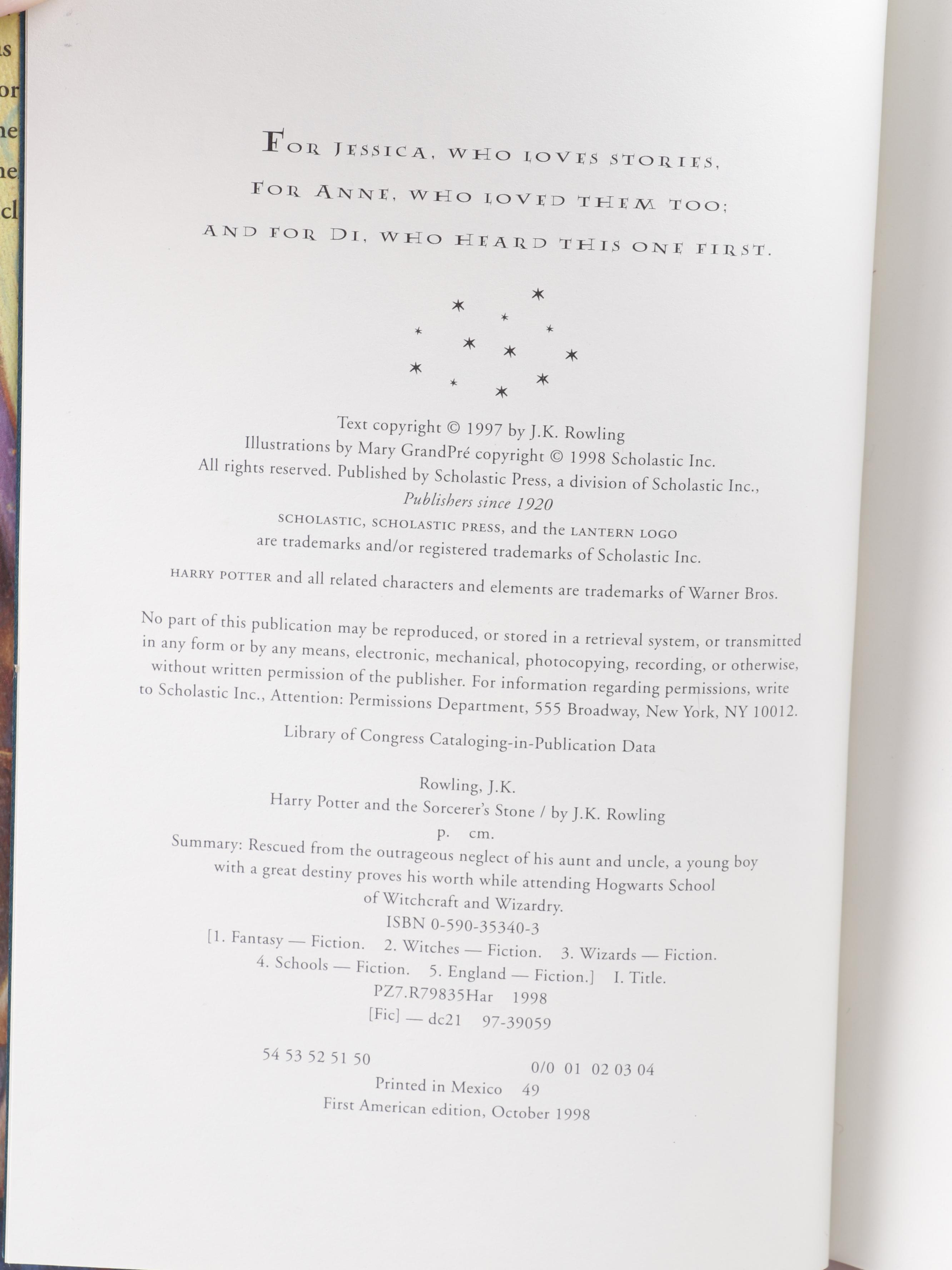 First American Edition "Harry Potter" Complete Set by J.K. Rowling