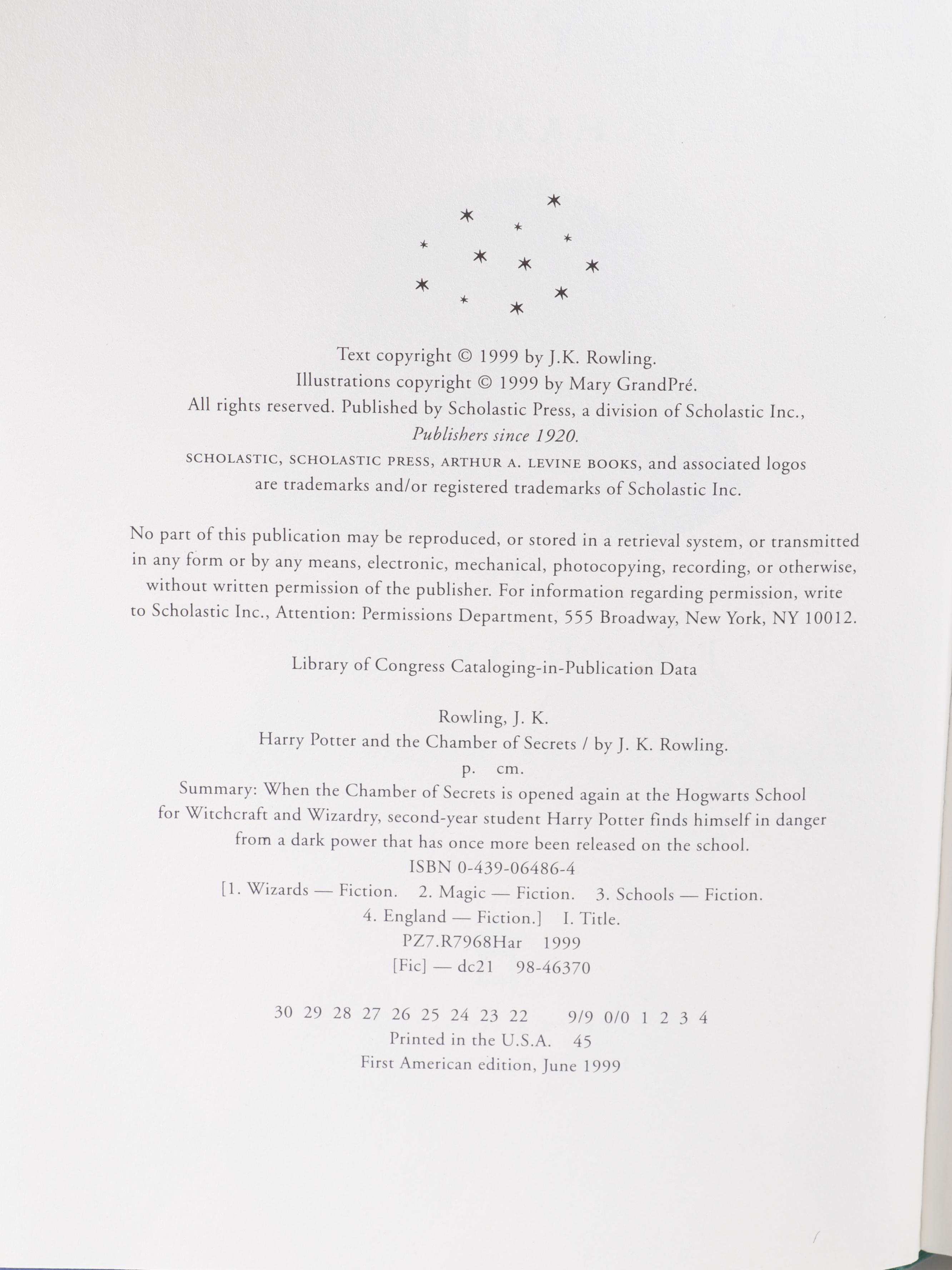 First American Edition "Harry Potter" Complete Set by J.K. Rowling