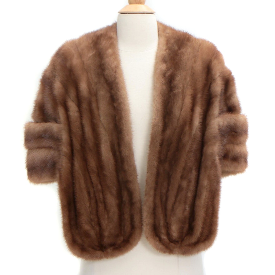 Vogue Furriers Mink Fur Stole, 1950s Vintage