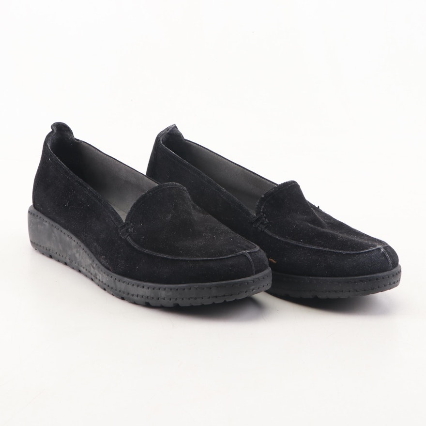 Stuart Weitzman Black Suede Loafers