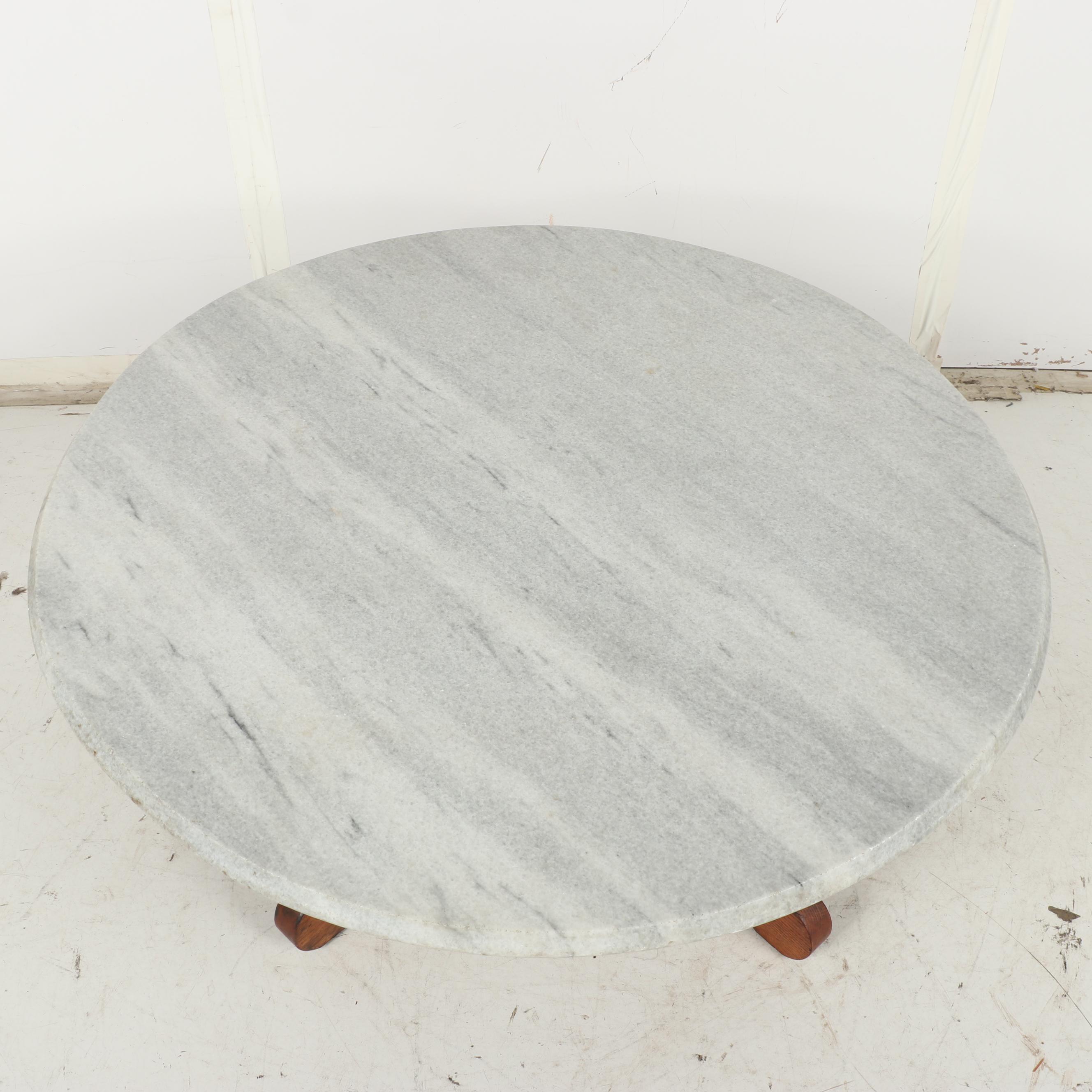 Marble Top Wood Coffee Table