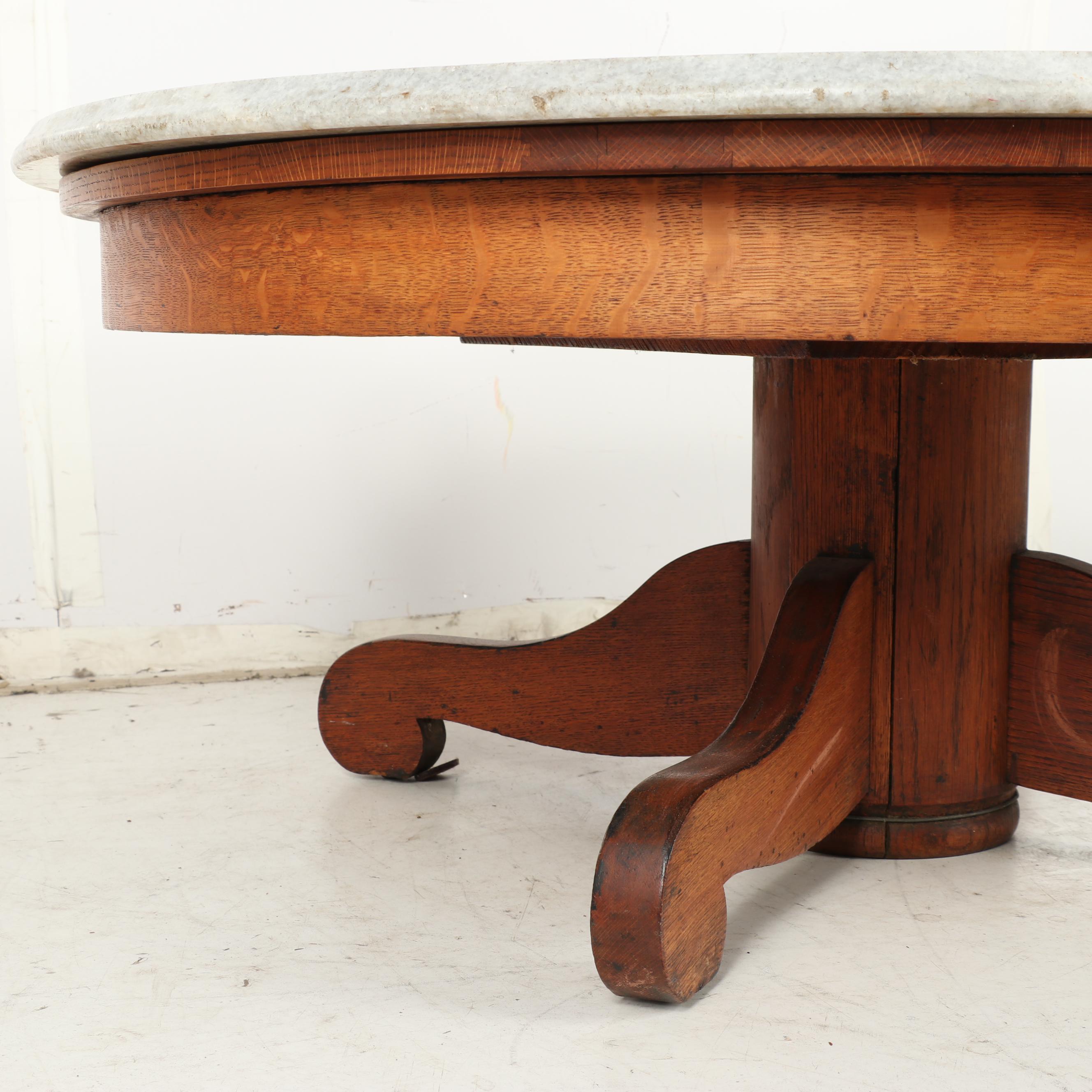Marble Top Wood Coffee Table