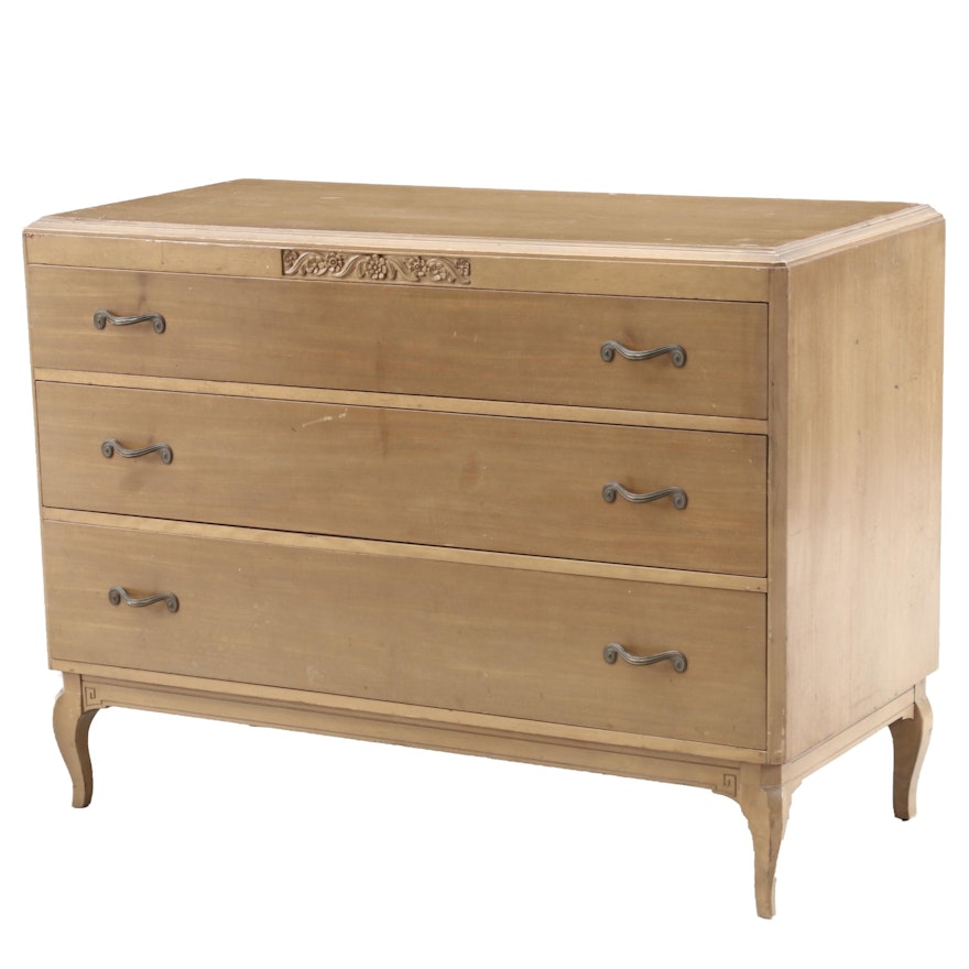Art Deco Blond Mahogany Chest of Drawers, by R-Way, 1950s