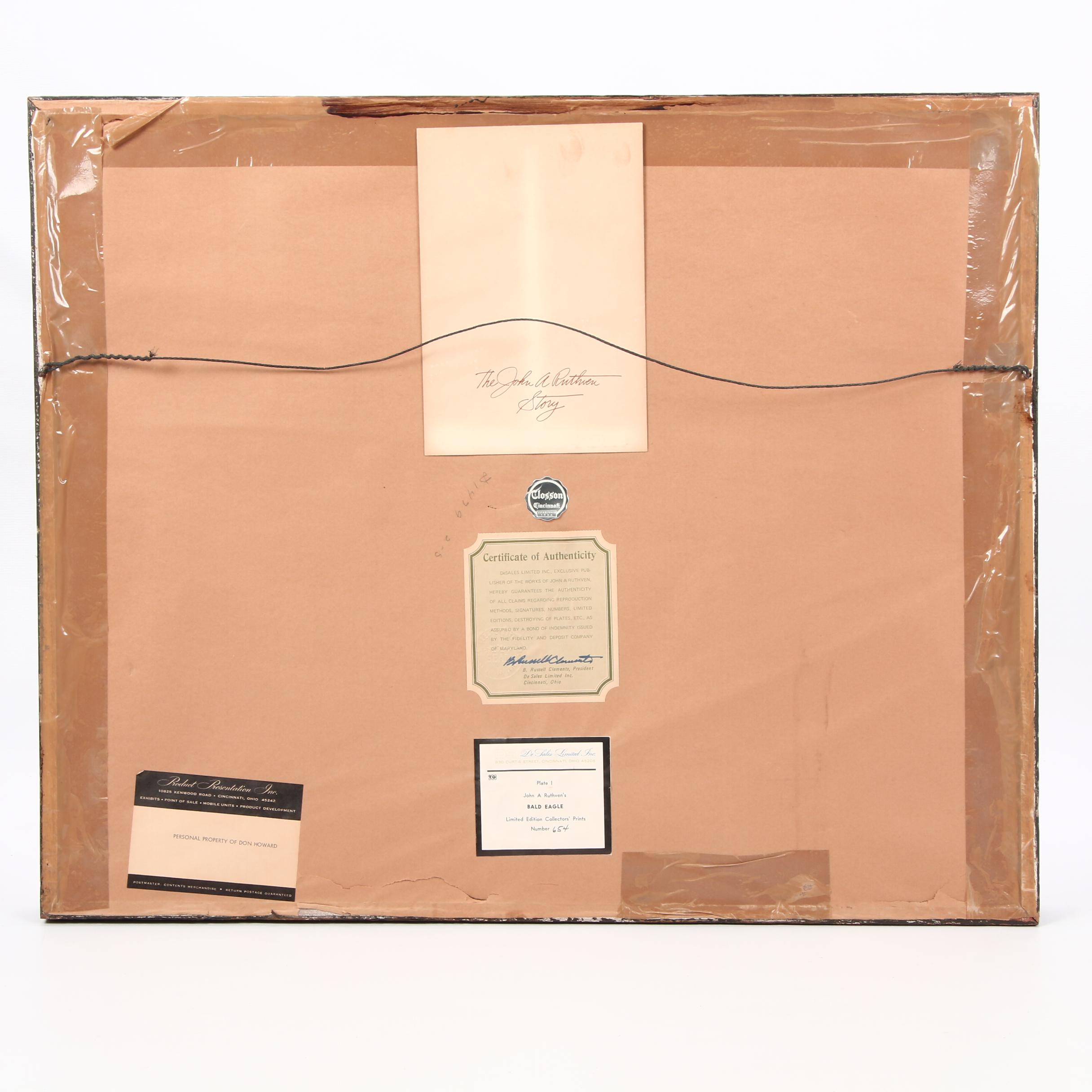 John Ruthven Limited Edition Offset Lithograph "Bald Eagle"