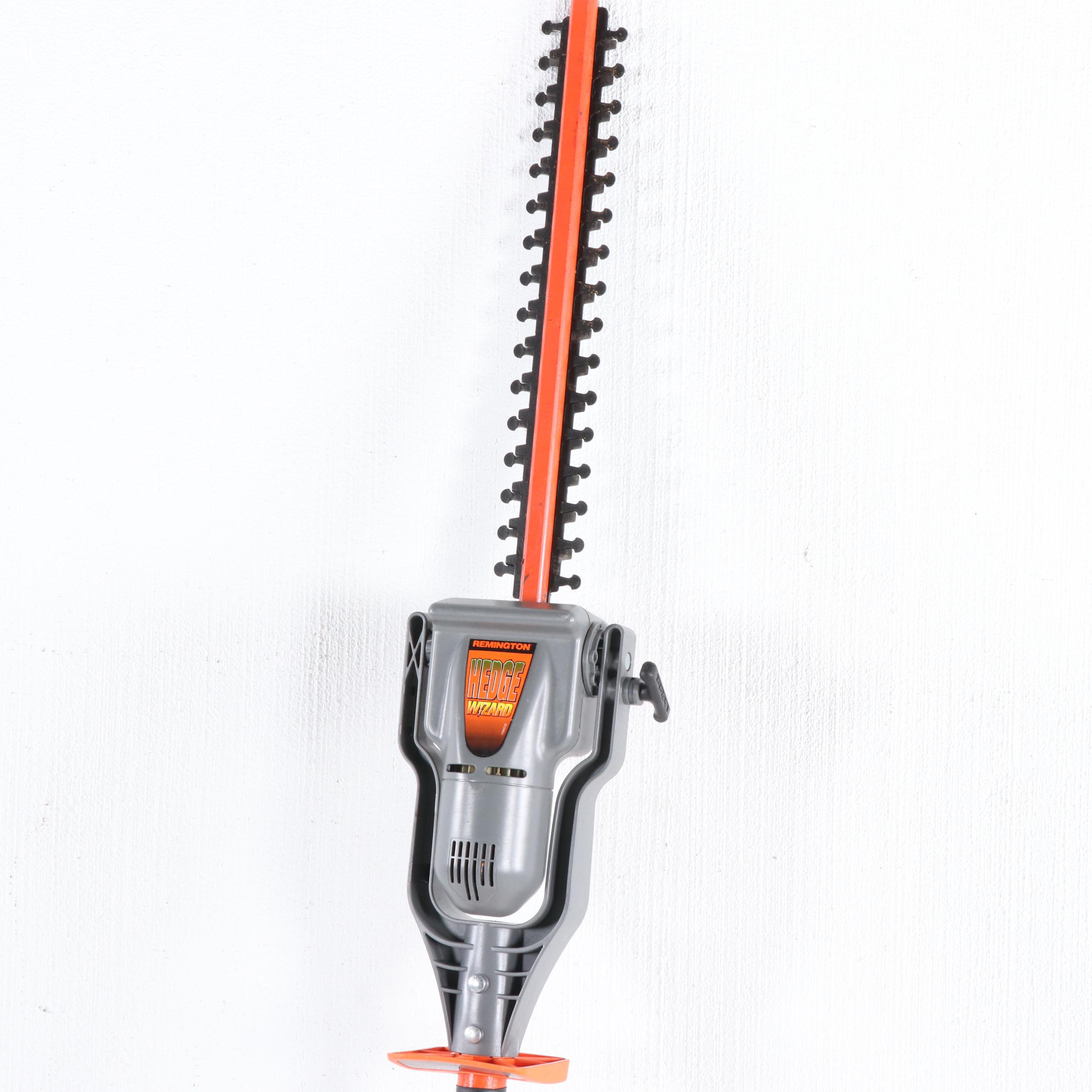 Remington Hedge Wizard Electric Pole Trimmer, Wheelbarrow and Axe