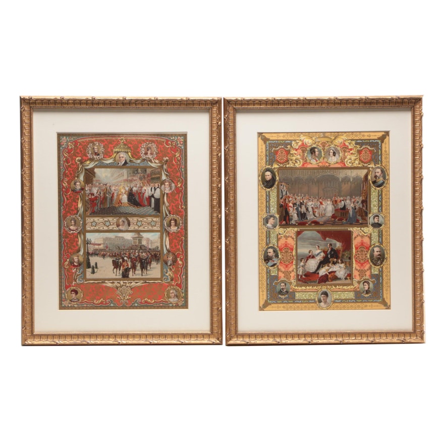 Lithographs of Queen Victoria's Coronation and Wedding